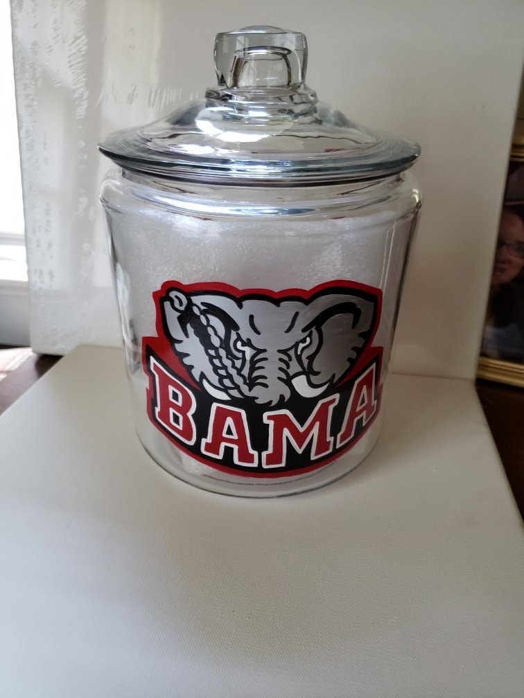 Hand Painted Alabama Crimson Tide Cookie Jar, Collegiate Gift, view 4