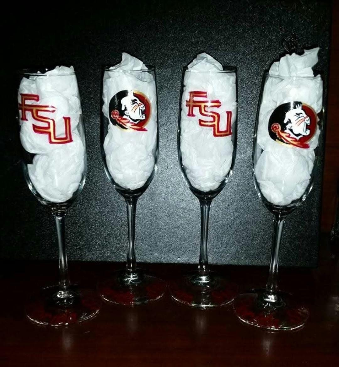 Hand Painted Florida Gators Champagne Glass, 8 oz, Custom Gift, view 3