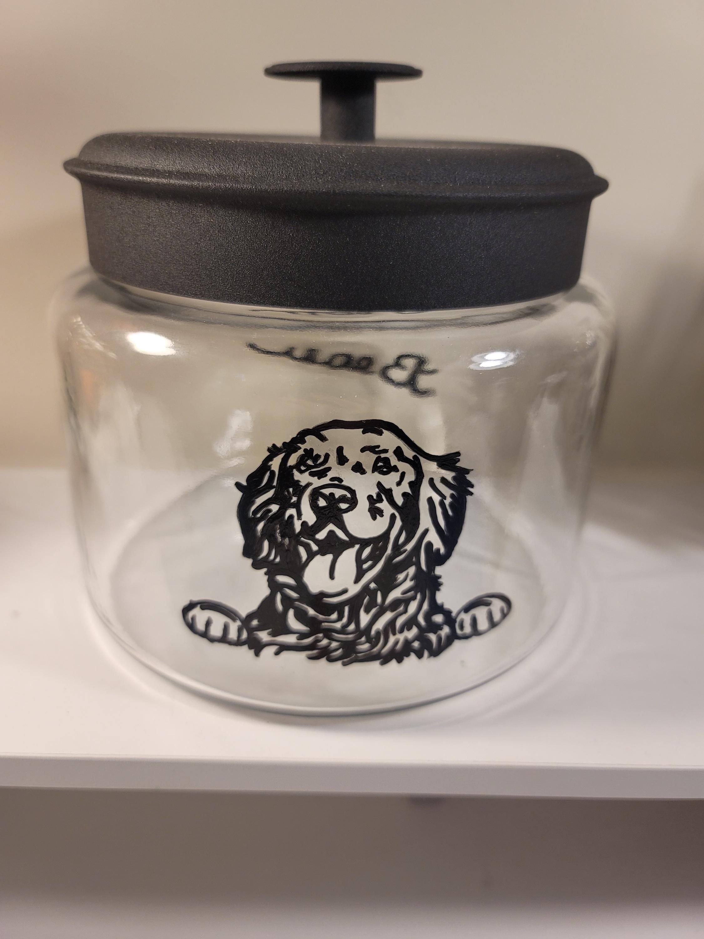 Hand Painted Golden Retriever Treat Jar, Personalized Pet Gift, view 2
