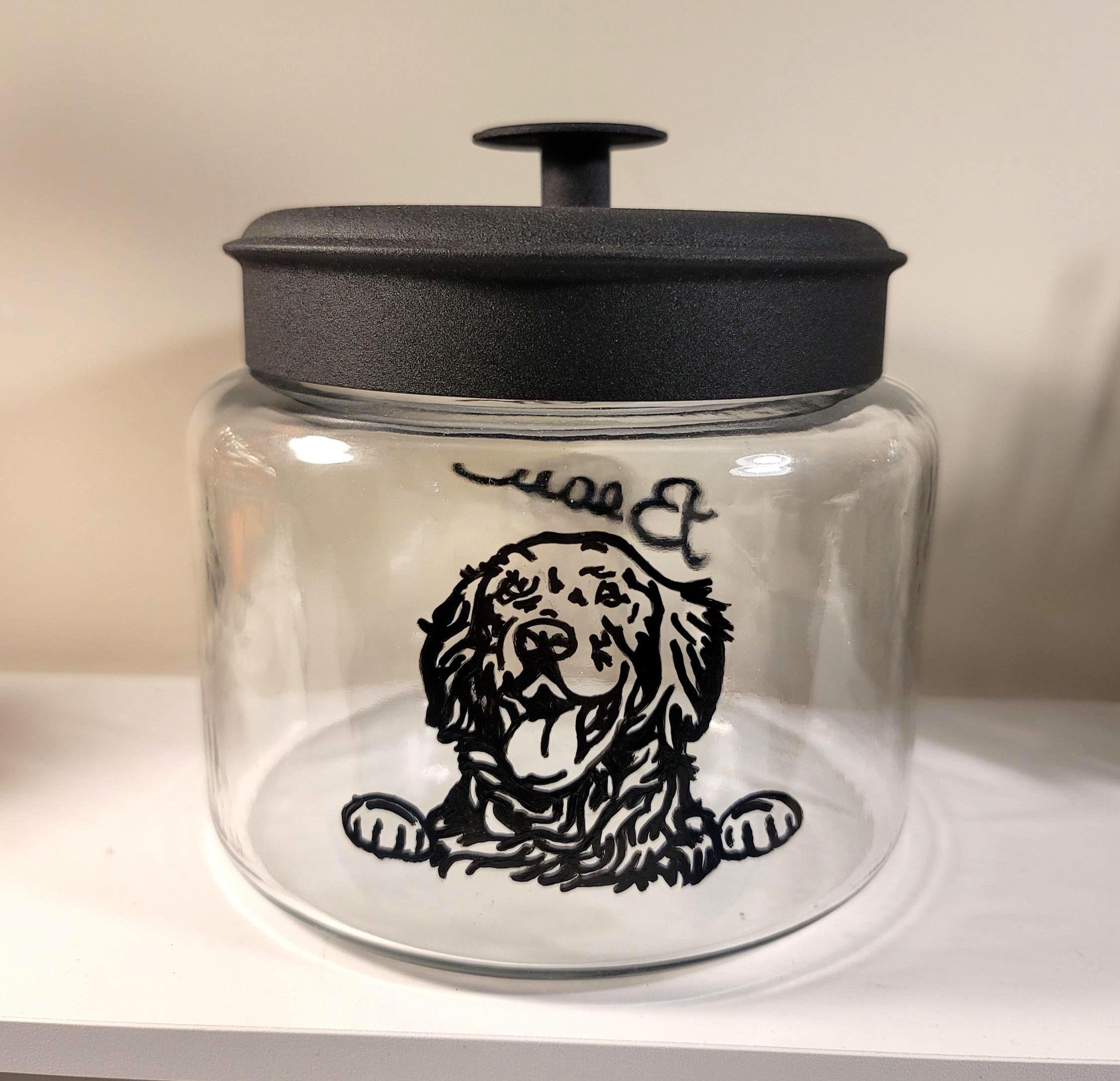 Hand Painted Golden Retriever Treat Jar, Personalized Pet Gift, view 4