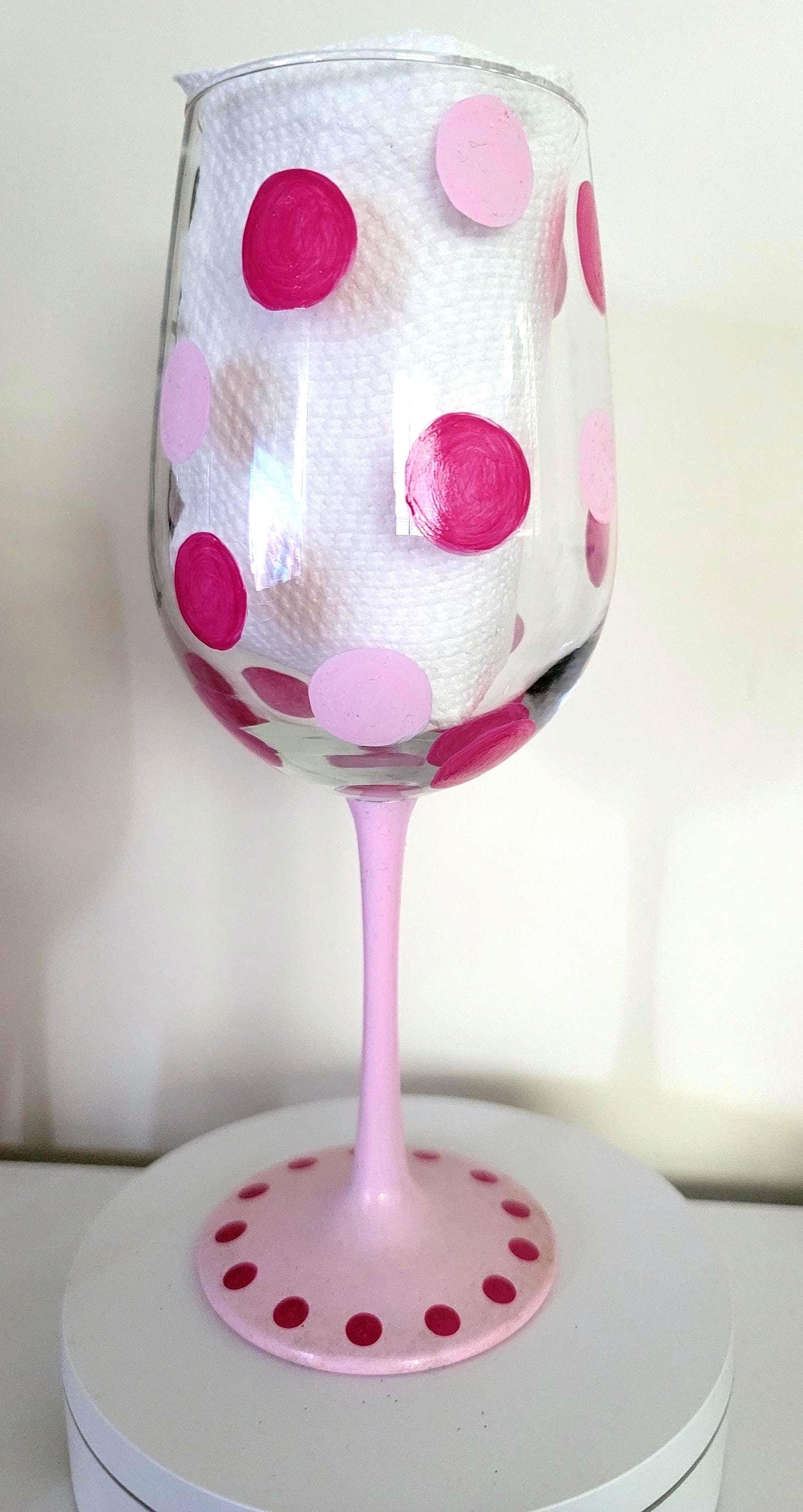 Hand Painted Hello Kitty Wine Glasses/ 18 oz/Glassware/Hello Kitty/Gift for her/Birthday/Mothers Day/Christmas Gift Glass/Bling Wine Glass, view 5