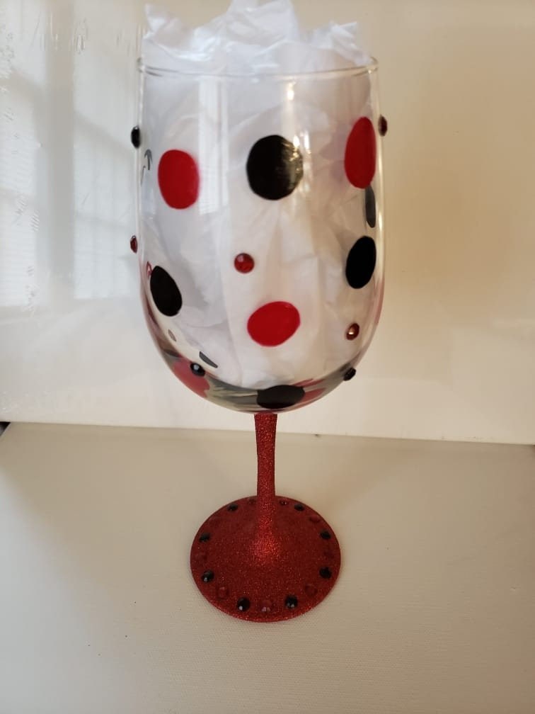 Hand Painted Keto Wine Glass: "I Save My Carbs For Wine", view 2