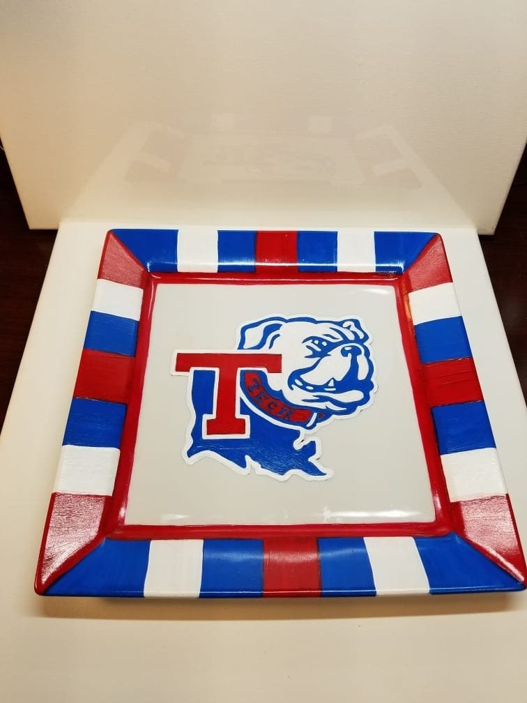 Hand Painted Louisiana Tech University Plate, view 2