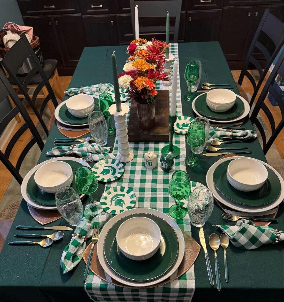 Hand-Painted Michigan State Spartans Appetizer Plates, Set of 12, view 5