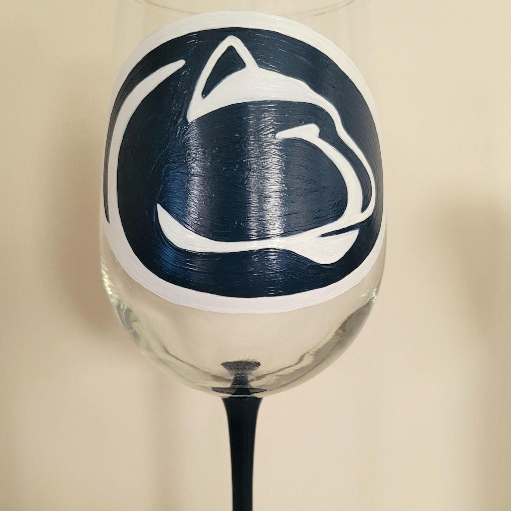 Hand Painted Penn State Nittany Lions Wine Glass, view 2