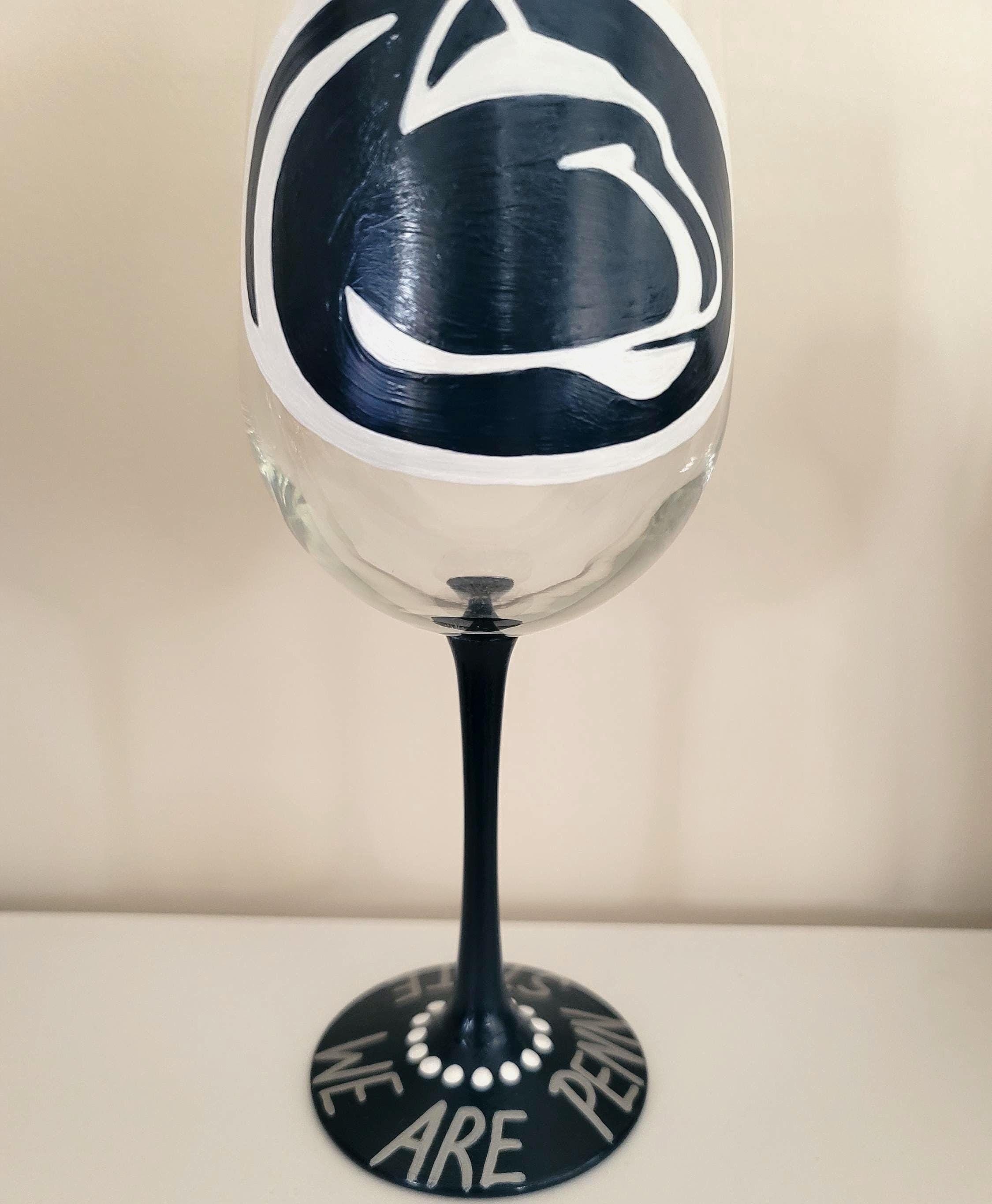 Hand Painted Penn State Nittany Lions Wine Glass, view 4