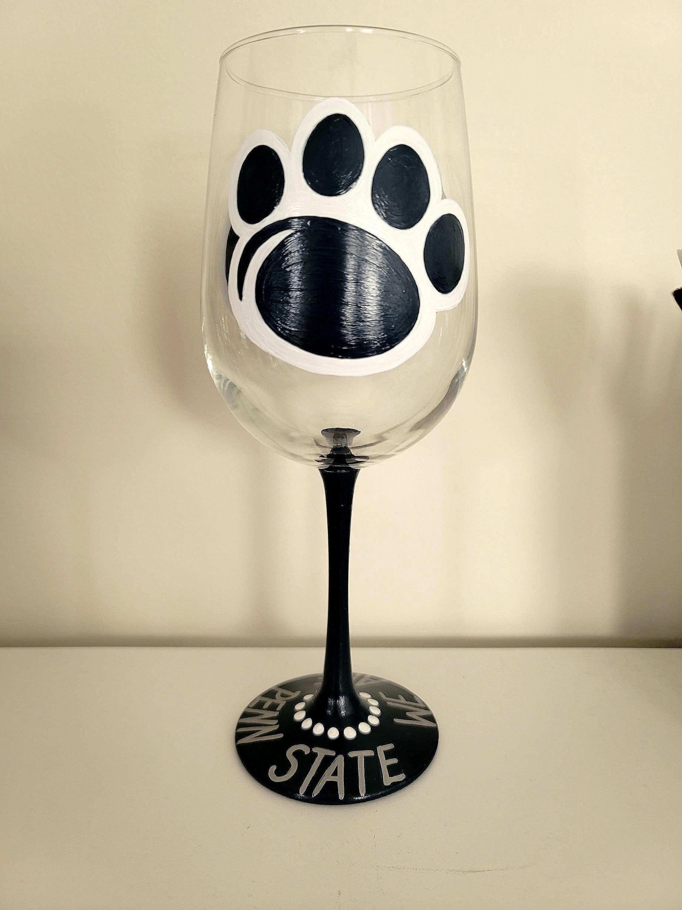 Hand Painted Penn State Nittany Lions Wine Glass, view 5