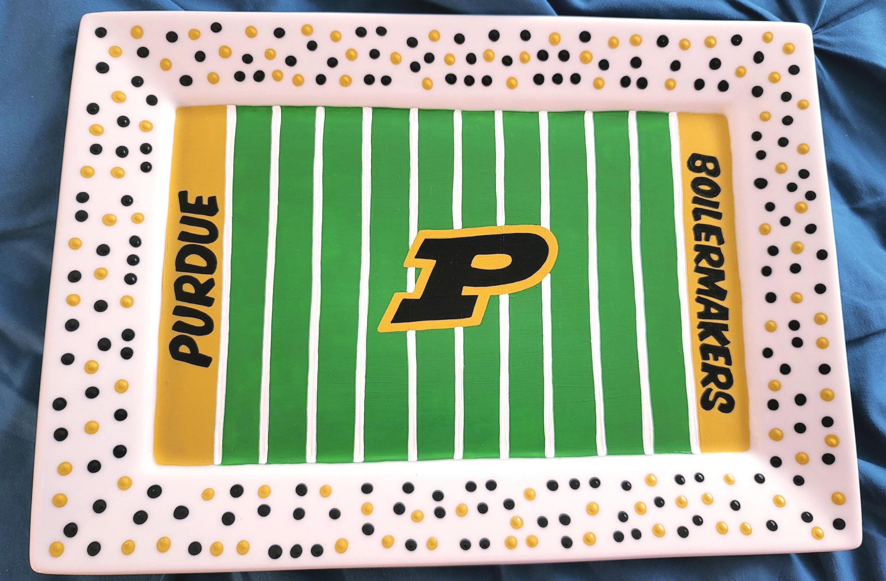 Hand Painted Purdue Boilermakers Ceramic Serving Platter (10x14)