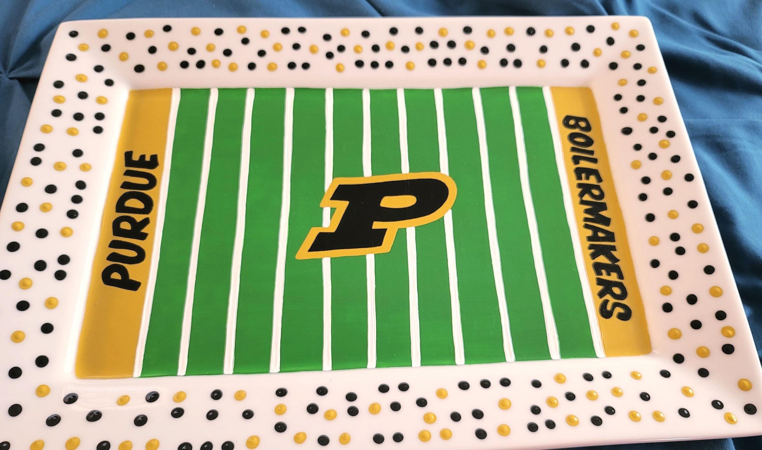 Hand Painted Purdue Boilermakers Ceramic Serving Platter (10x14), view 2