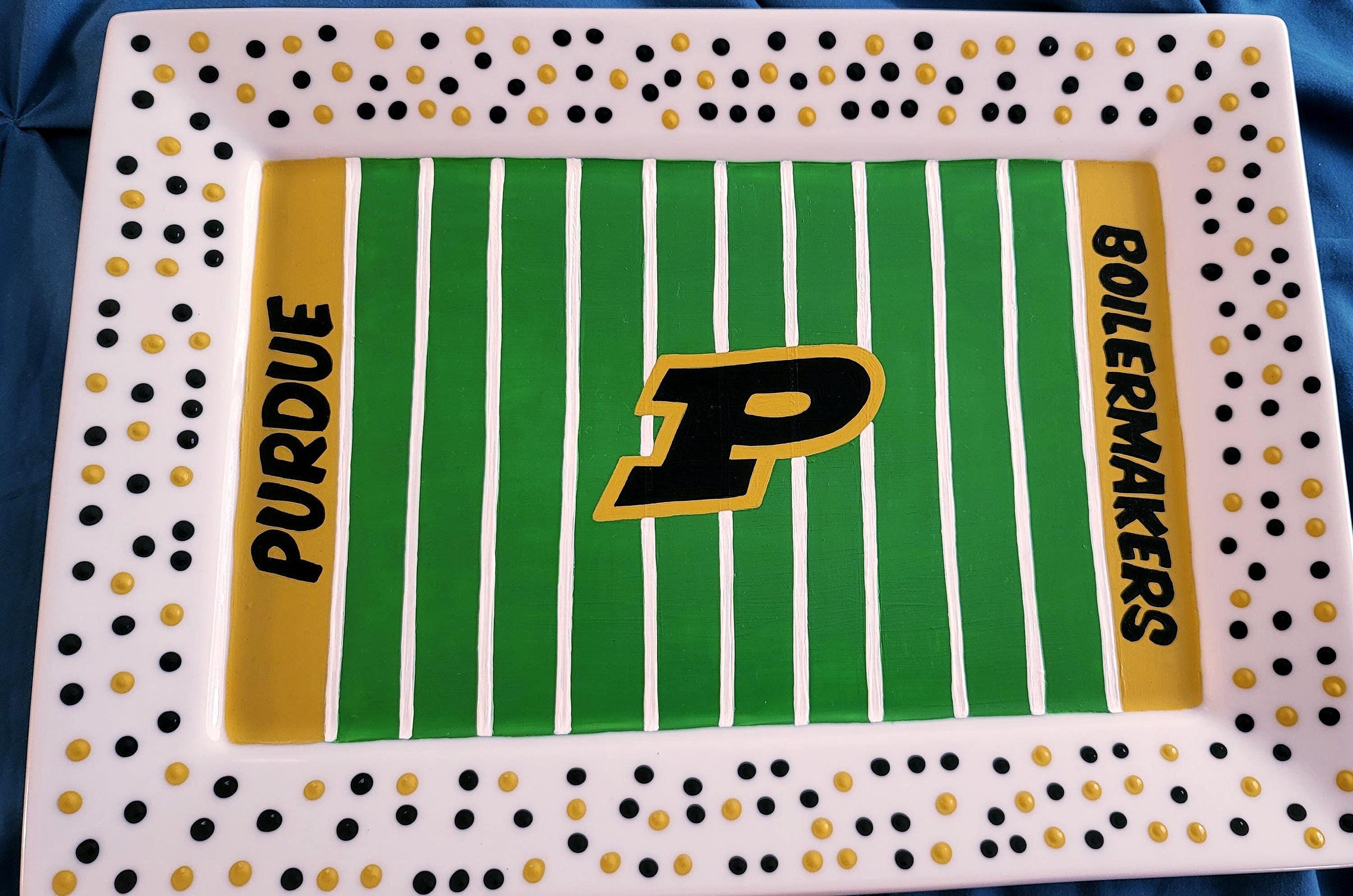 Hand Painted Purdue Boilermakers Ceramic Serving Platter (10x14), view 4