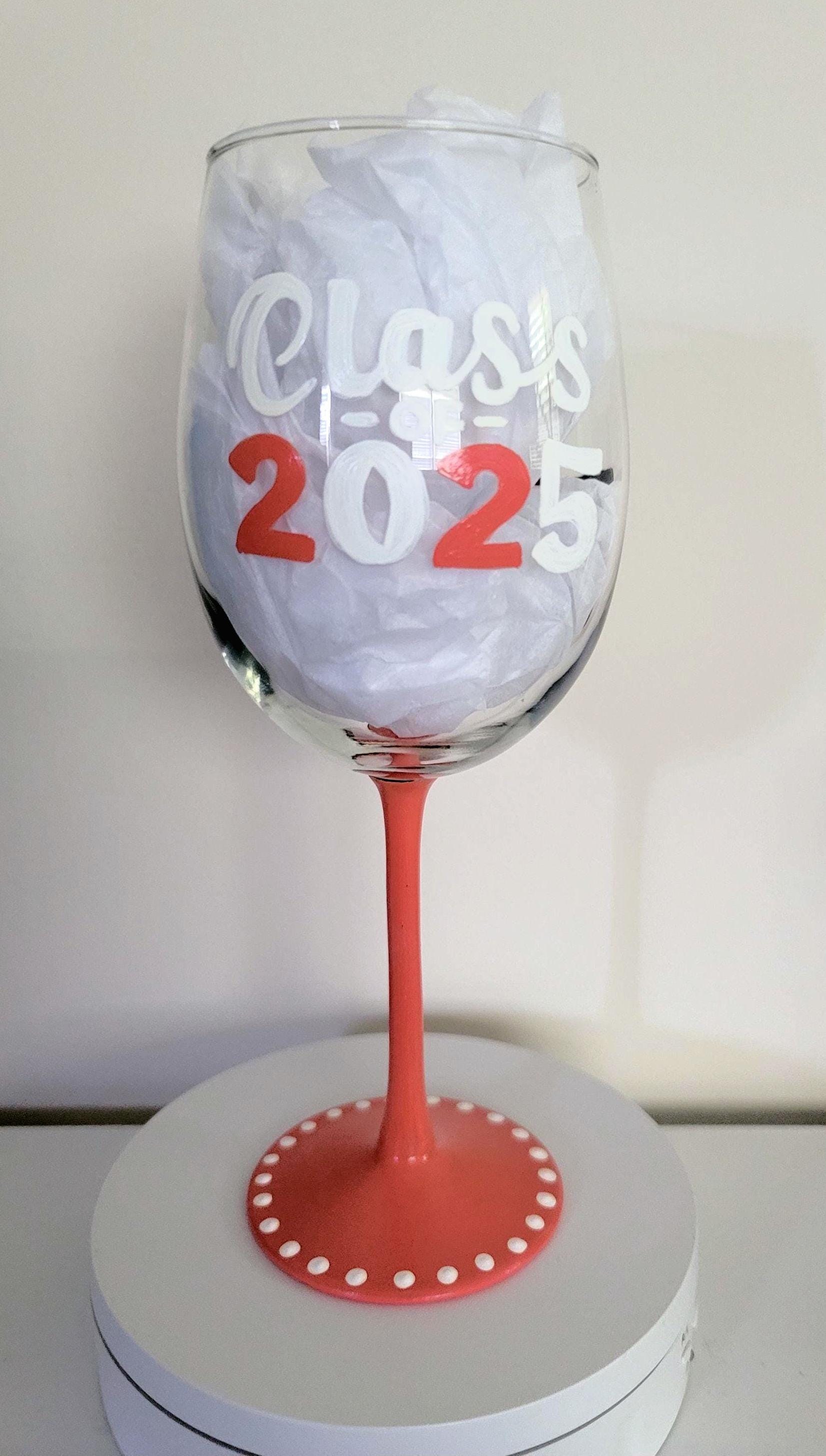 Hand-Painted Tennessee Volunteers Wine Glass, College Sports Gift, view 3