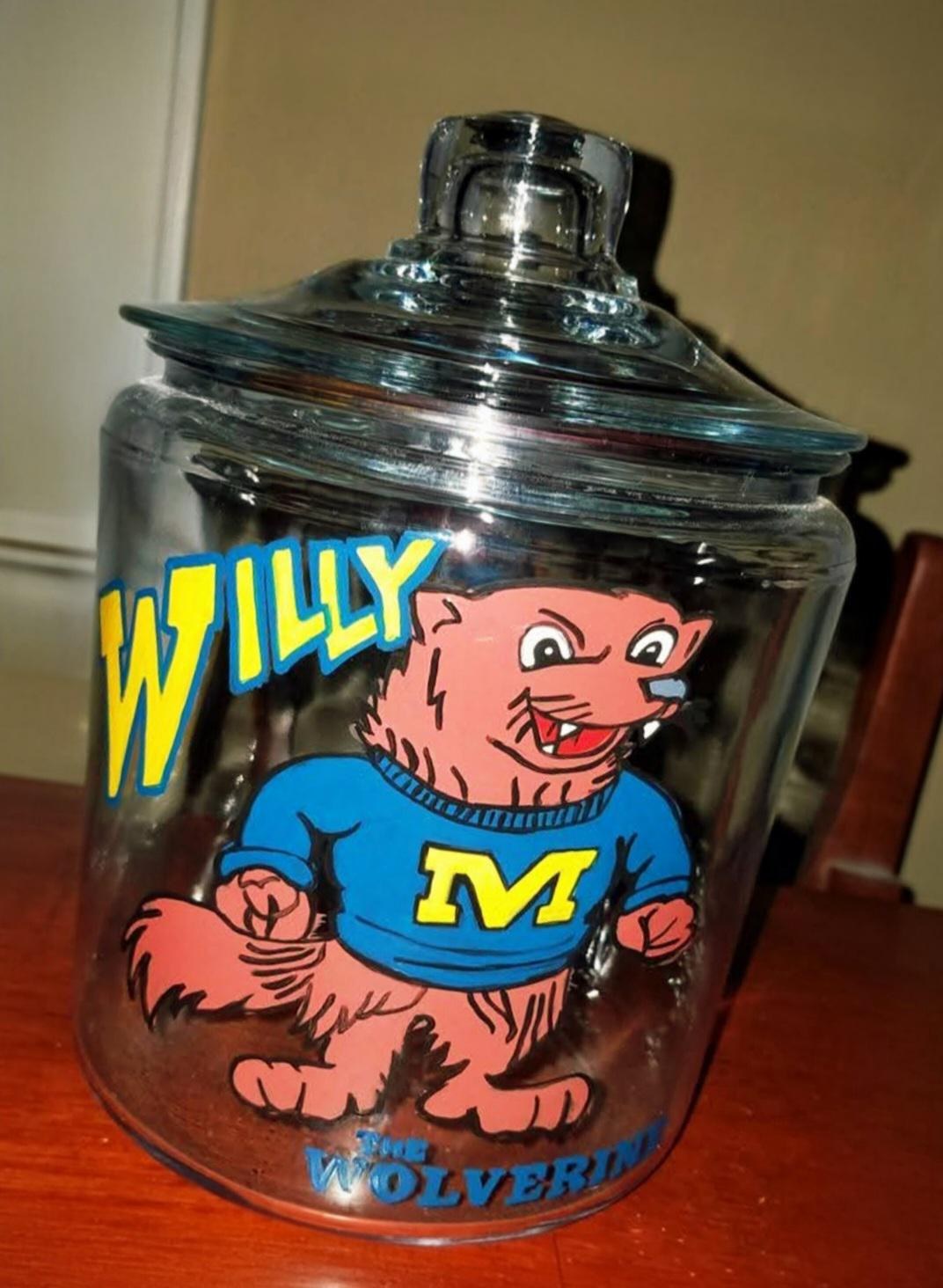 Hand Painted Willy the Wolverine Michigan Wolverines Cookie Jar, view 3
