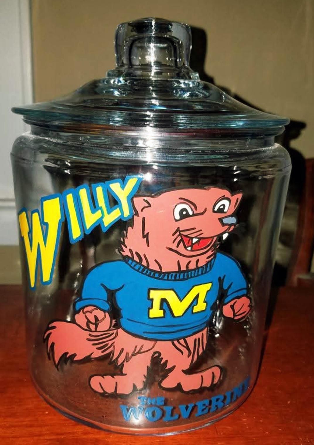 Hand Painted Willy the Wolverine Michigan Wolverines Cookie Jar, view 4
