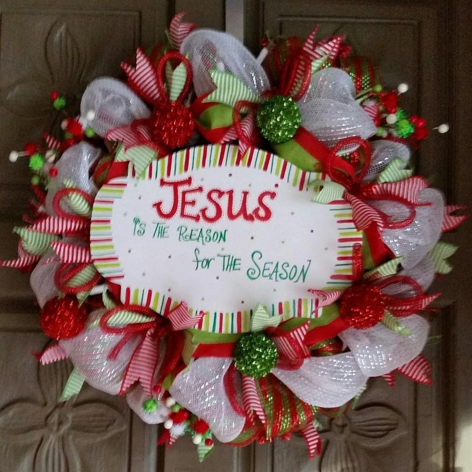 Lighted Christmas Jesus Is the Reason for the Season wreath and garland Set/ Holiday/Christmas Decorations, view 3