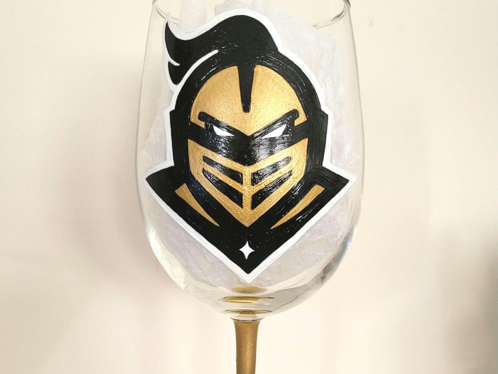 UCF Knights Hand Painted Wine Glass - College Football Gift