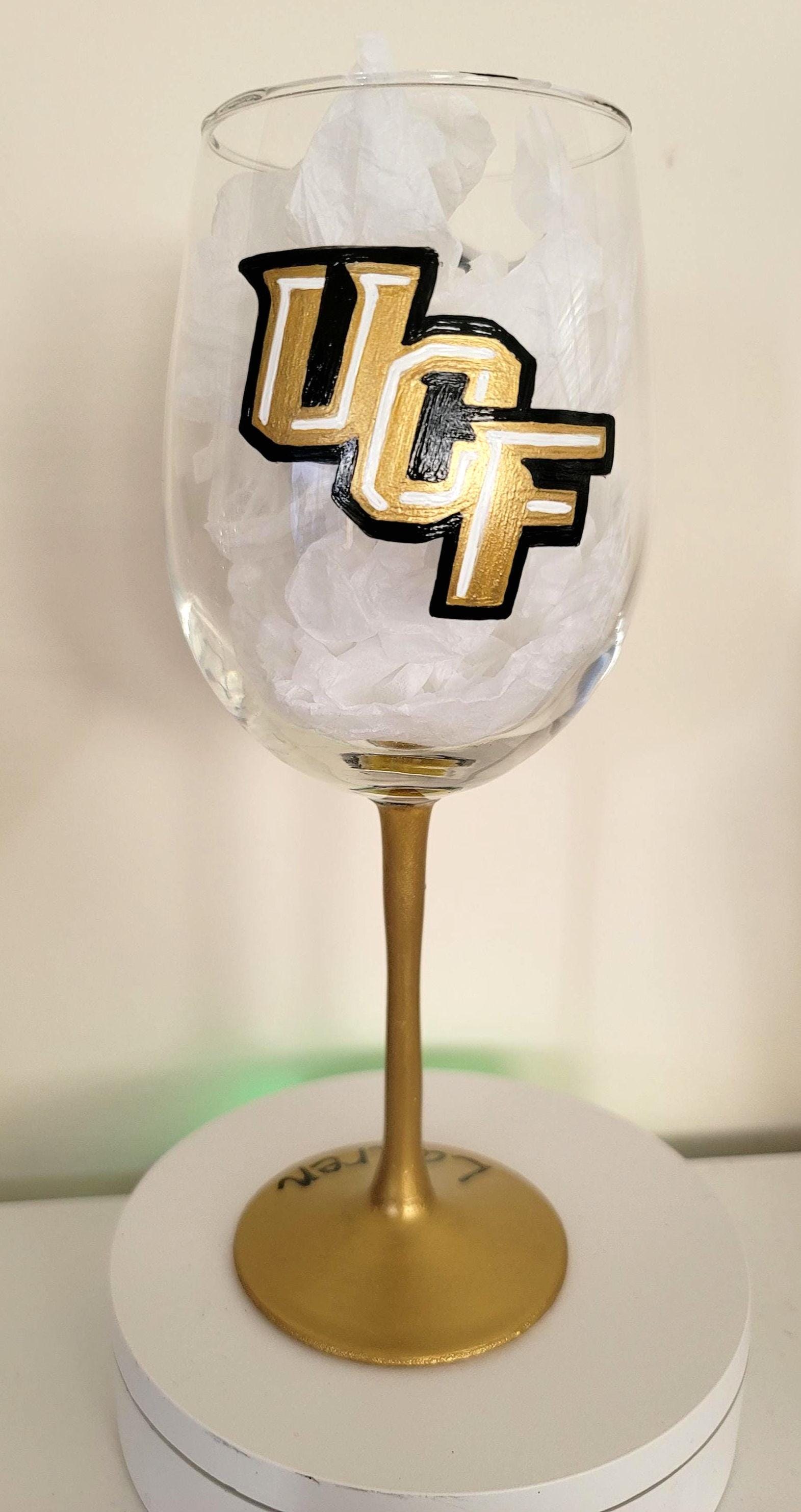 UCF Knights Hand Painted Wine Glass - College Football Gift, view 4