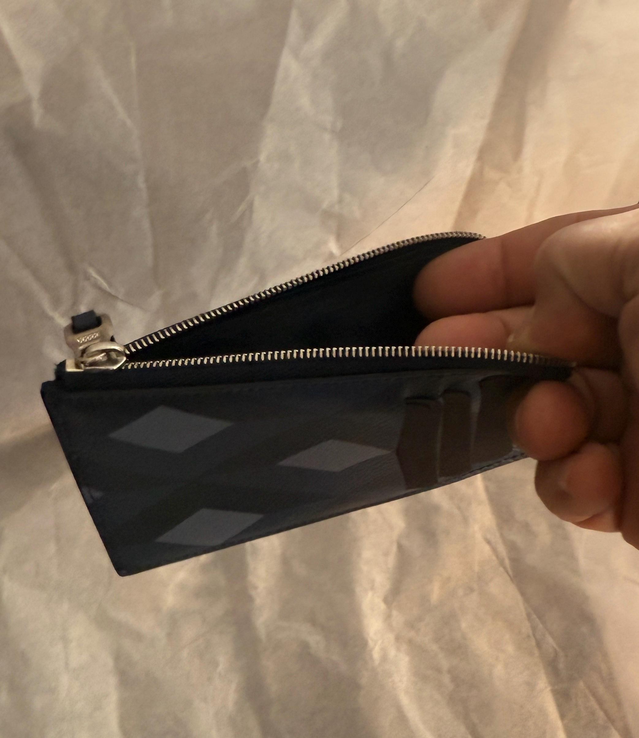 Dunhill Leather Coin Purse: Blue Pattern, 8 Card Slots detail 3