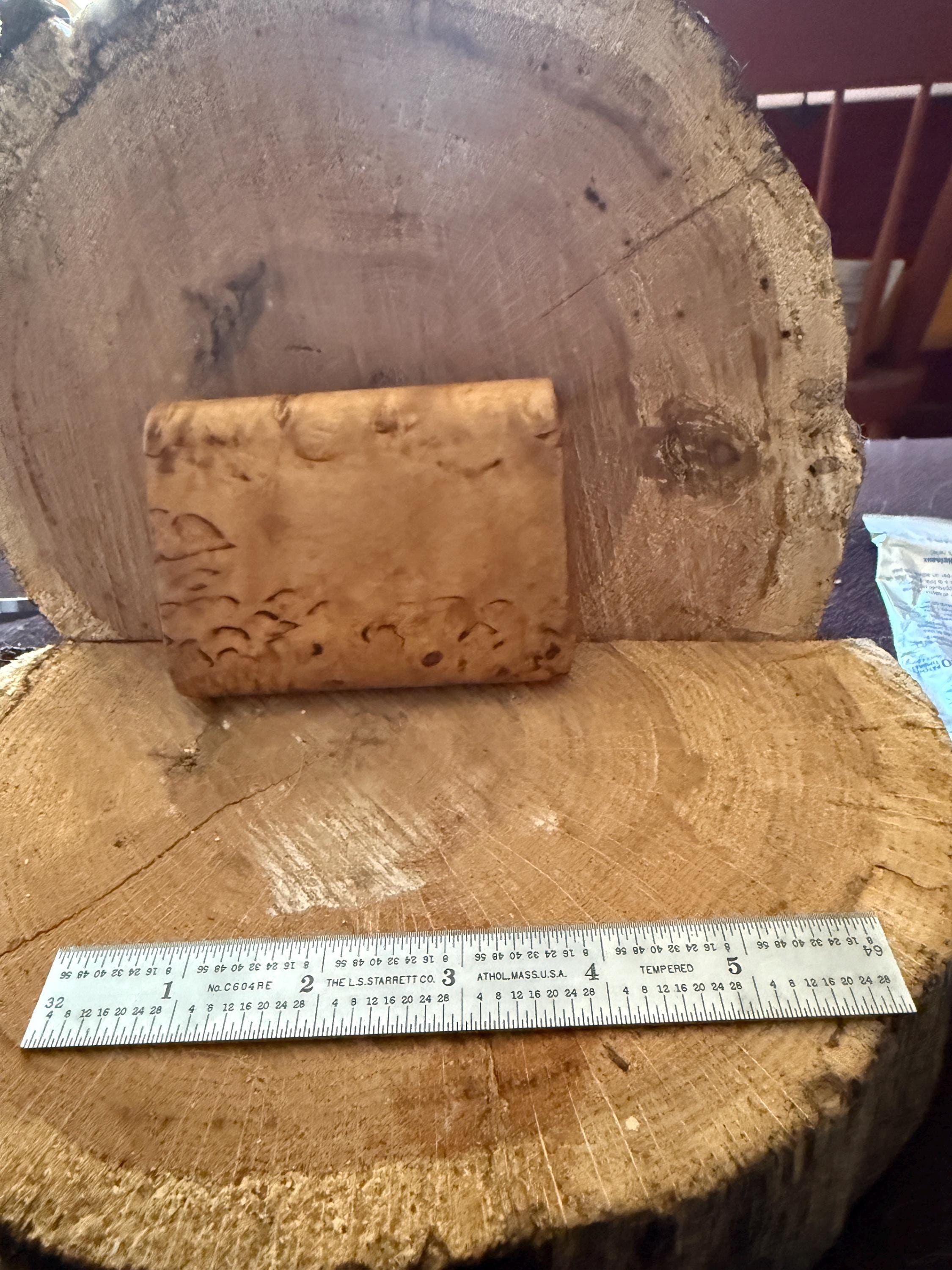 Hand Carved Burlwood Cigarette/Business Card Holder detail 4