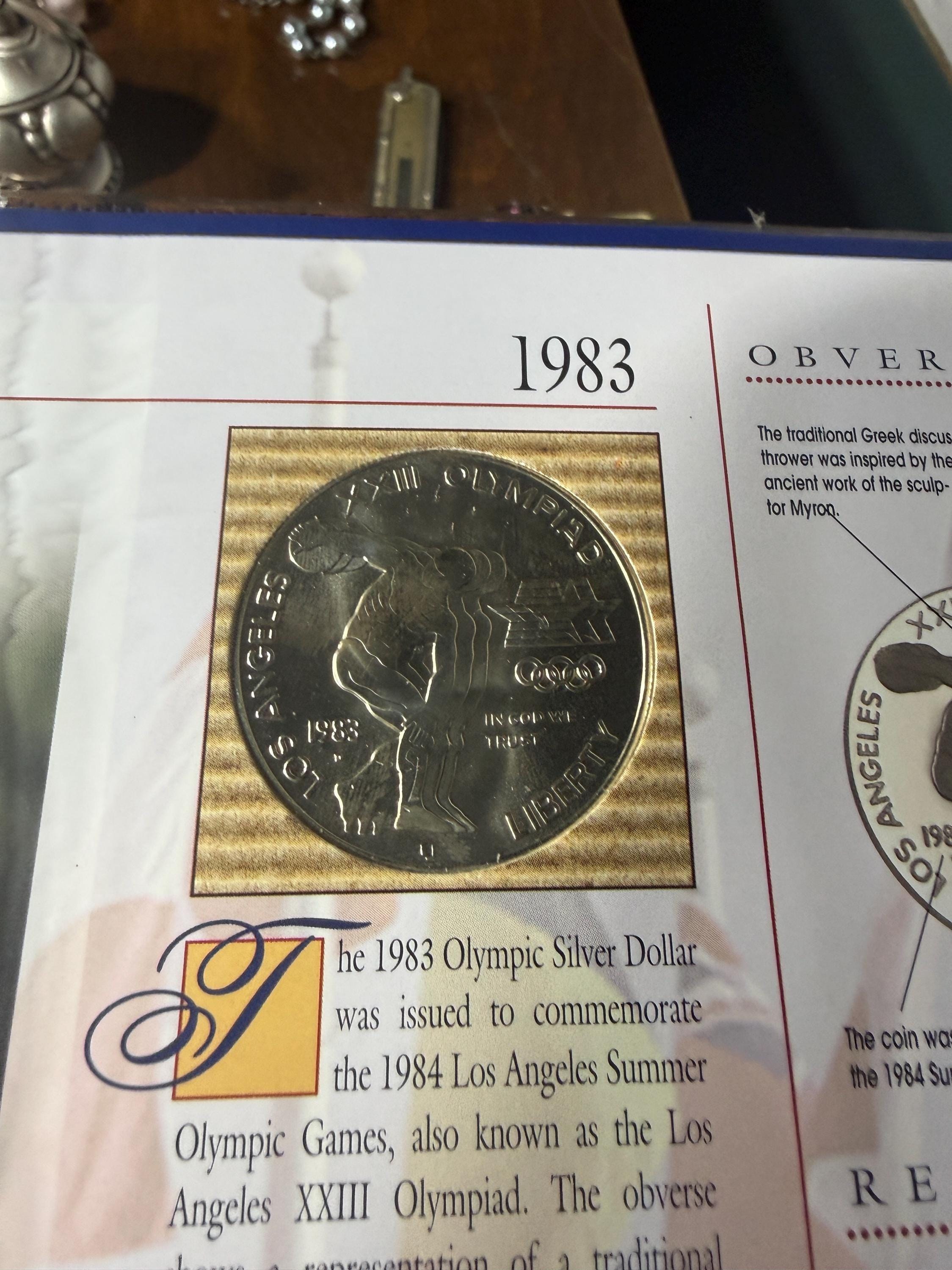 1983 LA Olpymics Silver coin detail 3