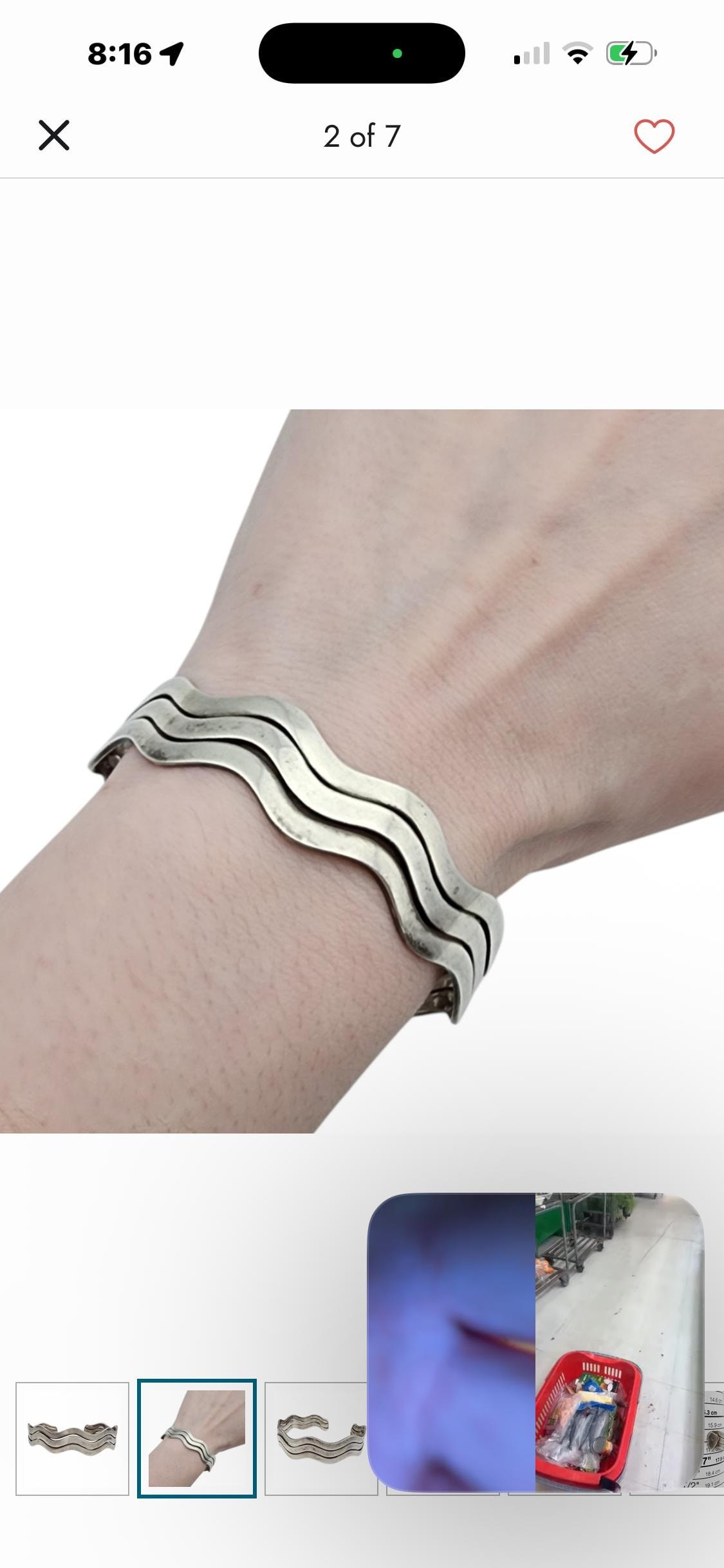 Sterling cuff bracelet detail 2
