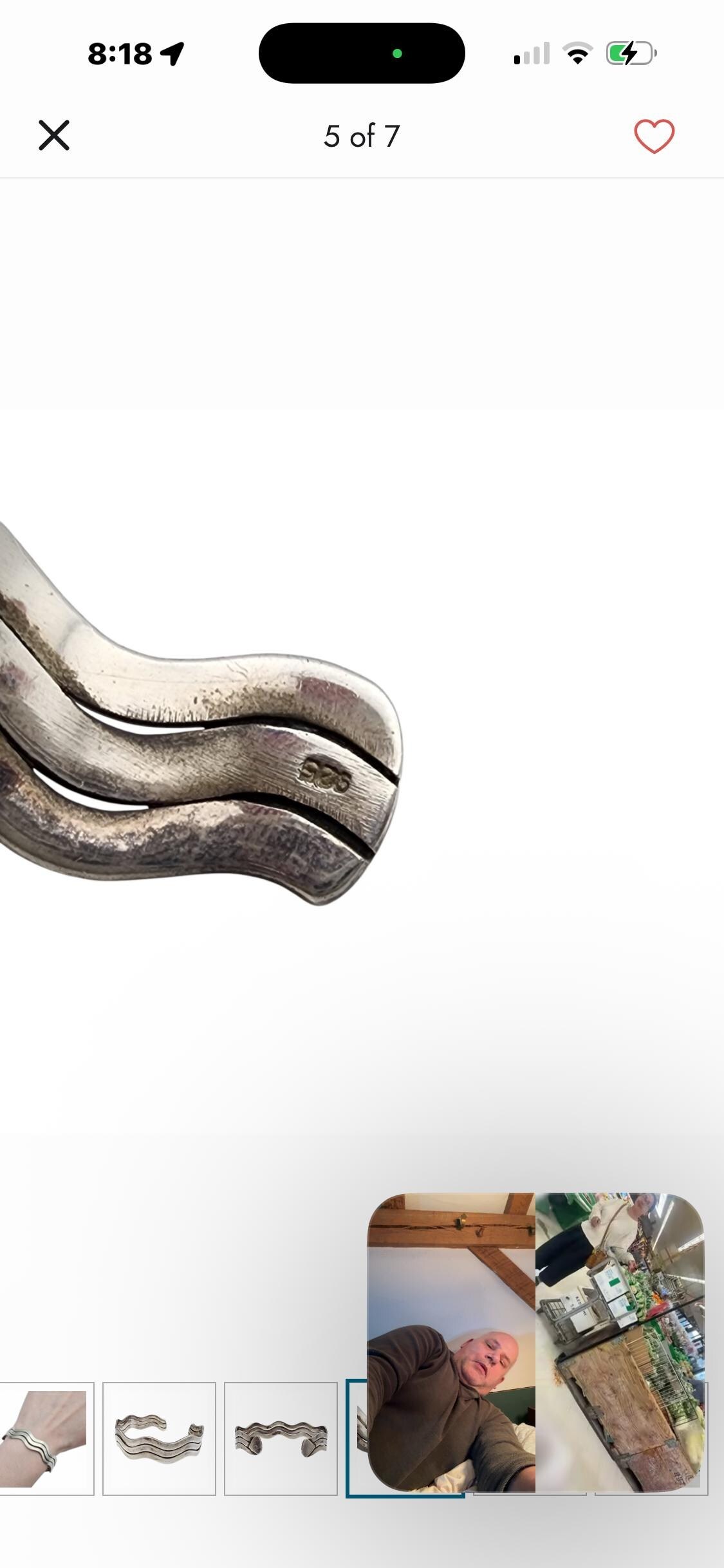 Sterling cuff bracelet detail 3