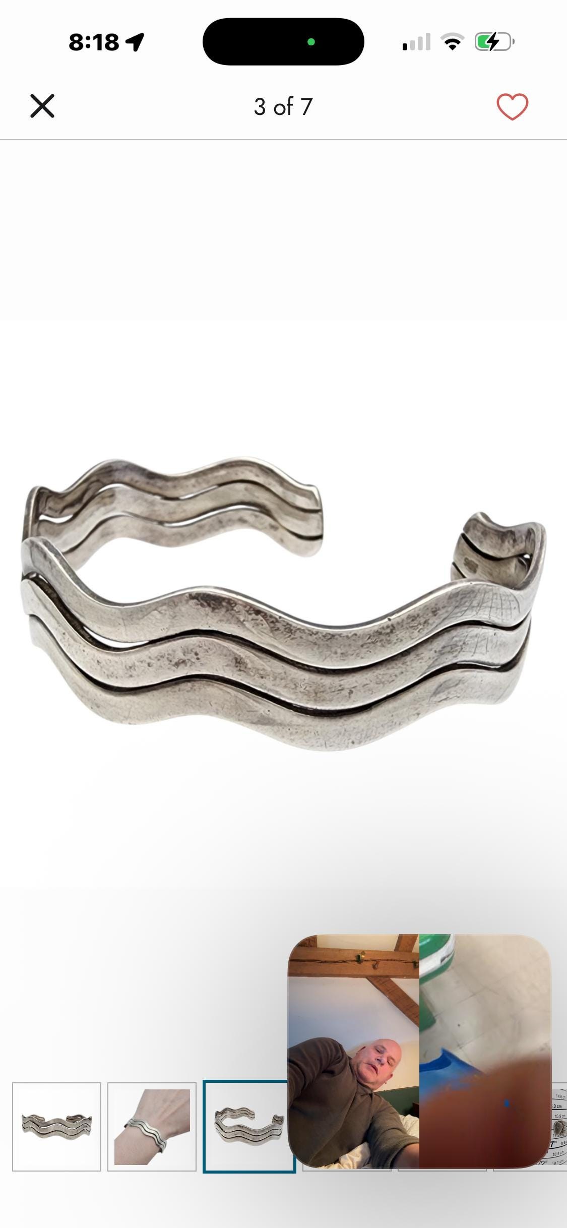 Sterling cuff bracelet detail 5