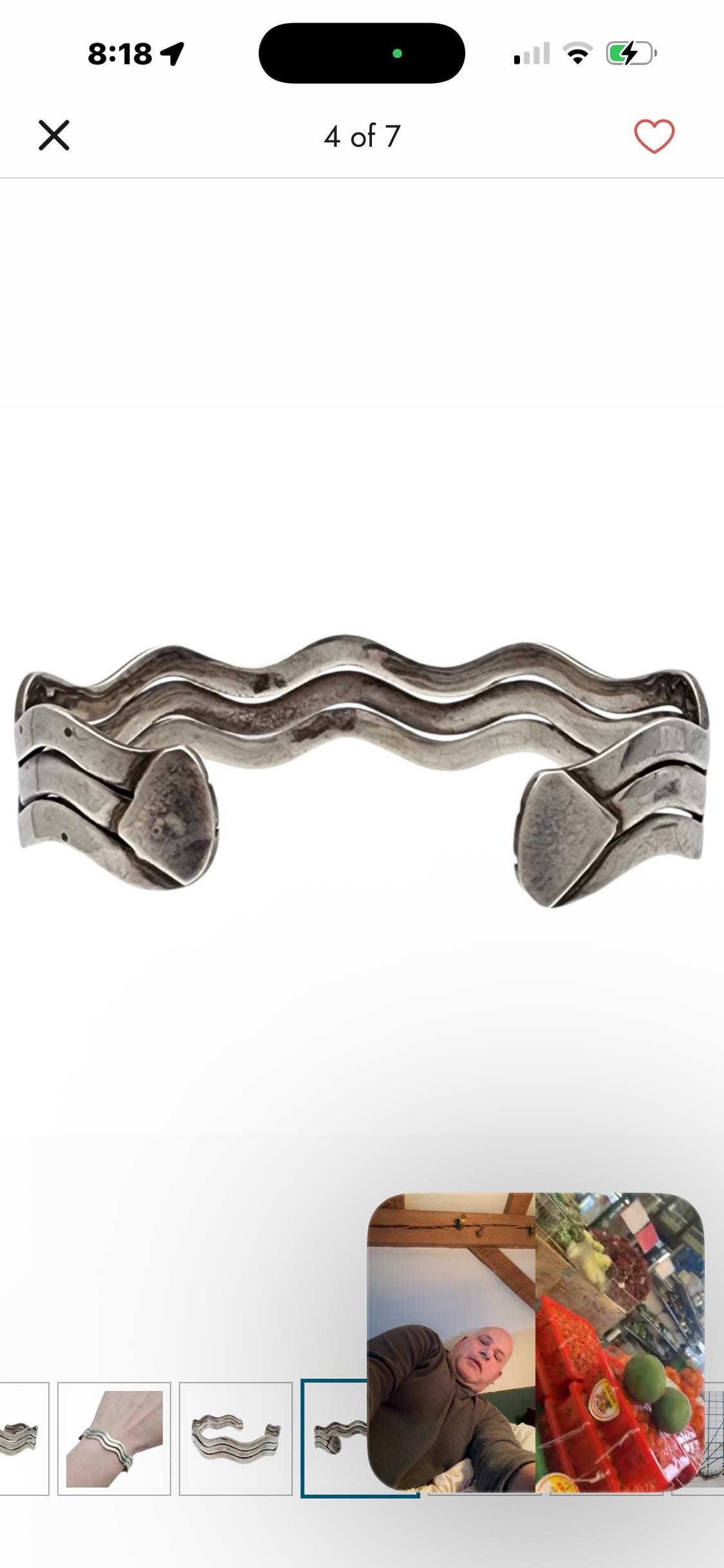 Sterling cuff bracelet detail 6