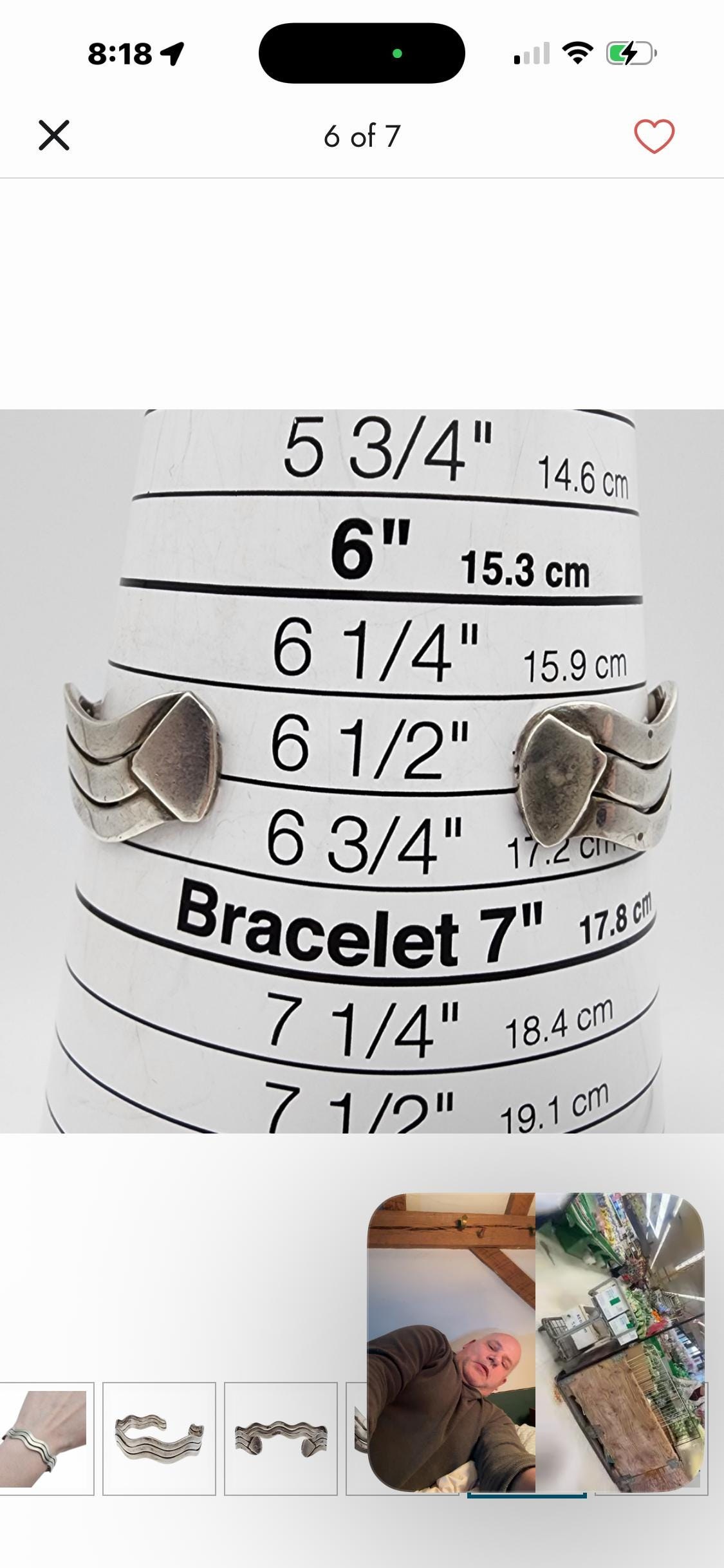 Sterling cuff bracelet detail 7