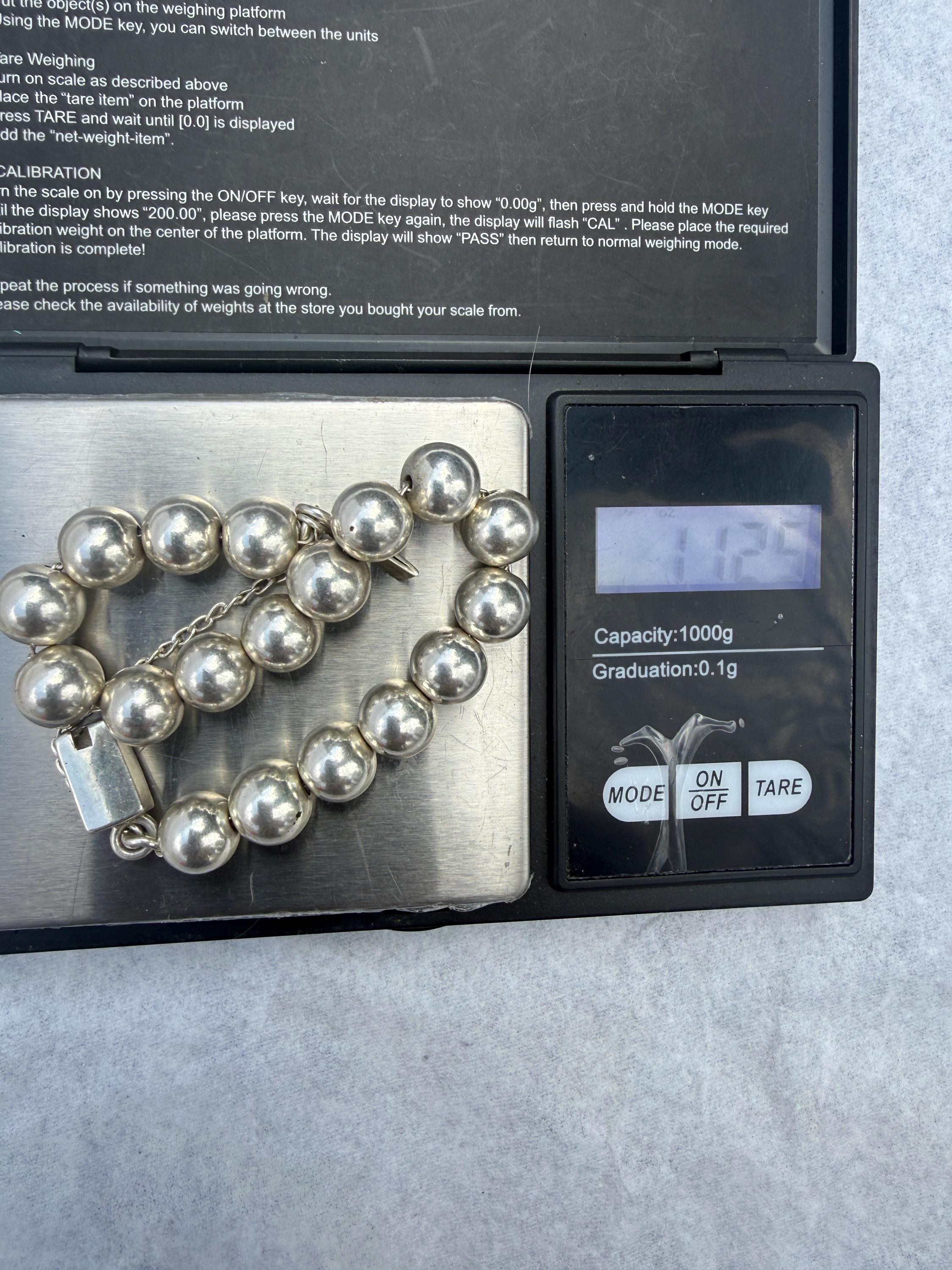 Sterling pearl bead bracet and matching necklace detail 5