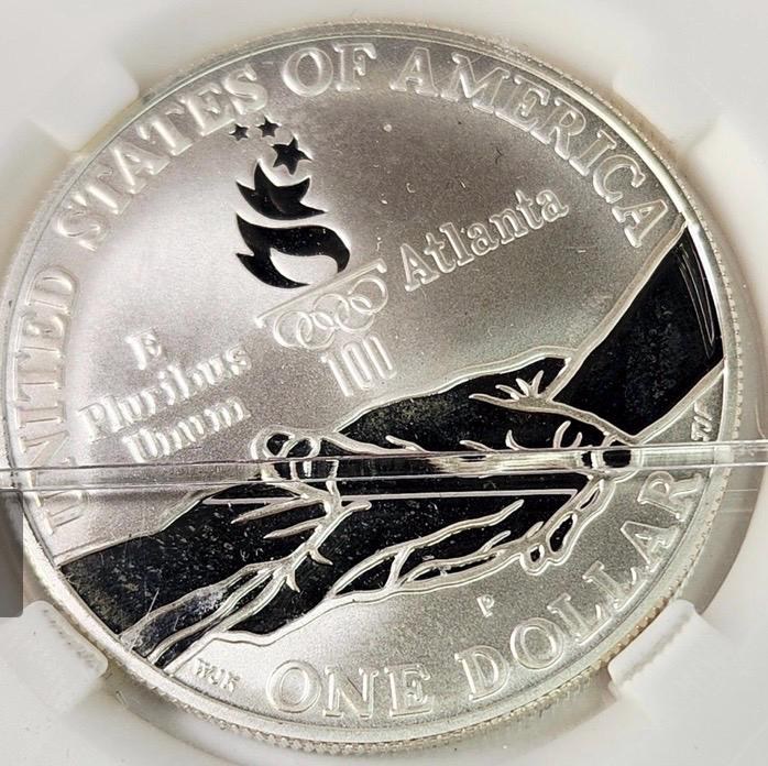 1995 Olypic Silver Gymastic coin detail 3