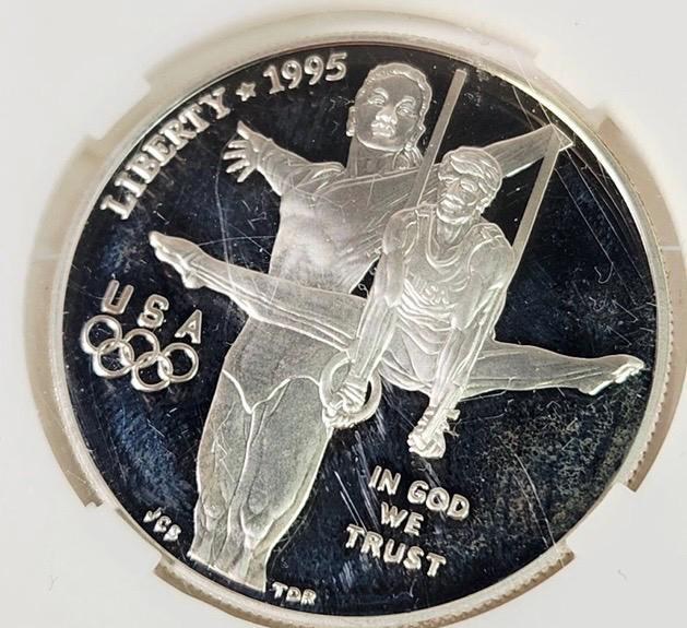 1995 Olypic Silver Gymastic coin detail 5
