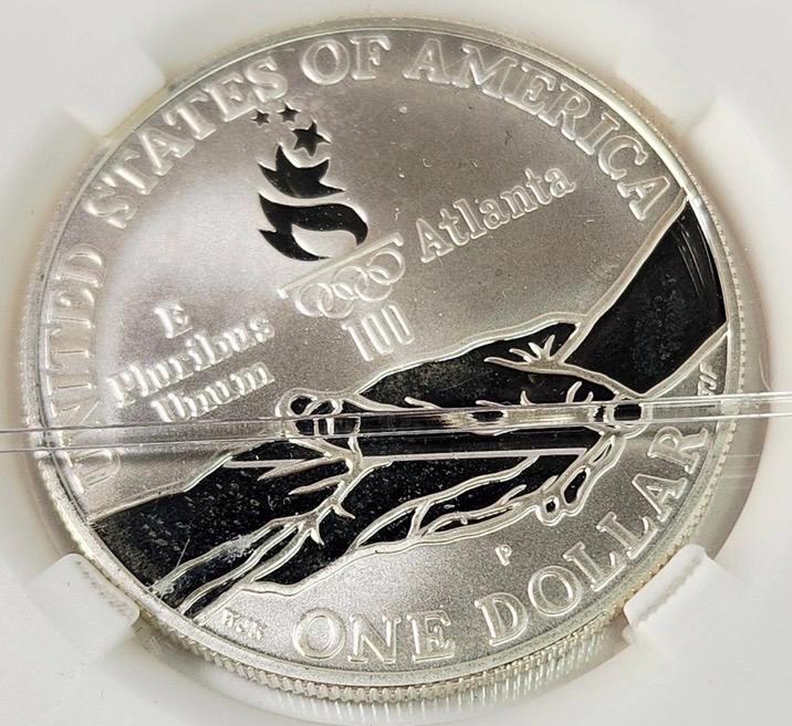 1995 Olypic Silver Gymastic coin detail 6