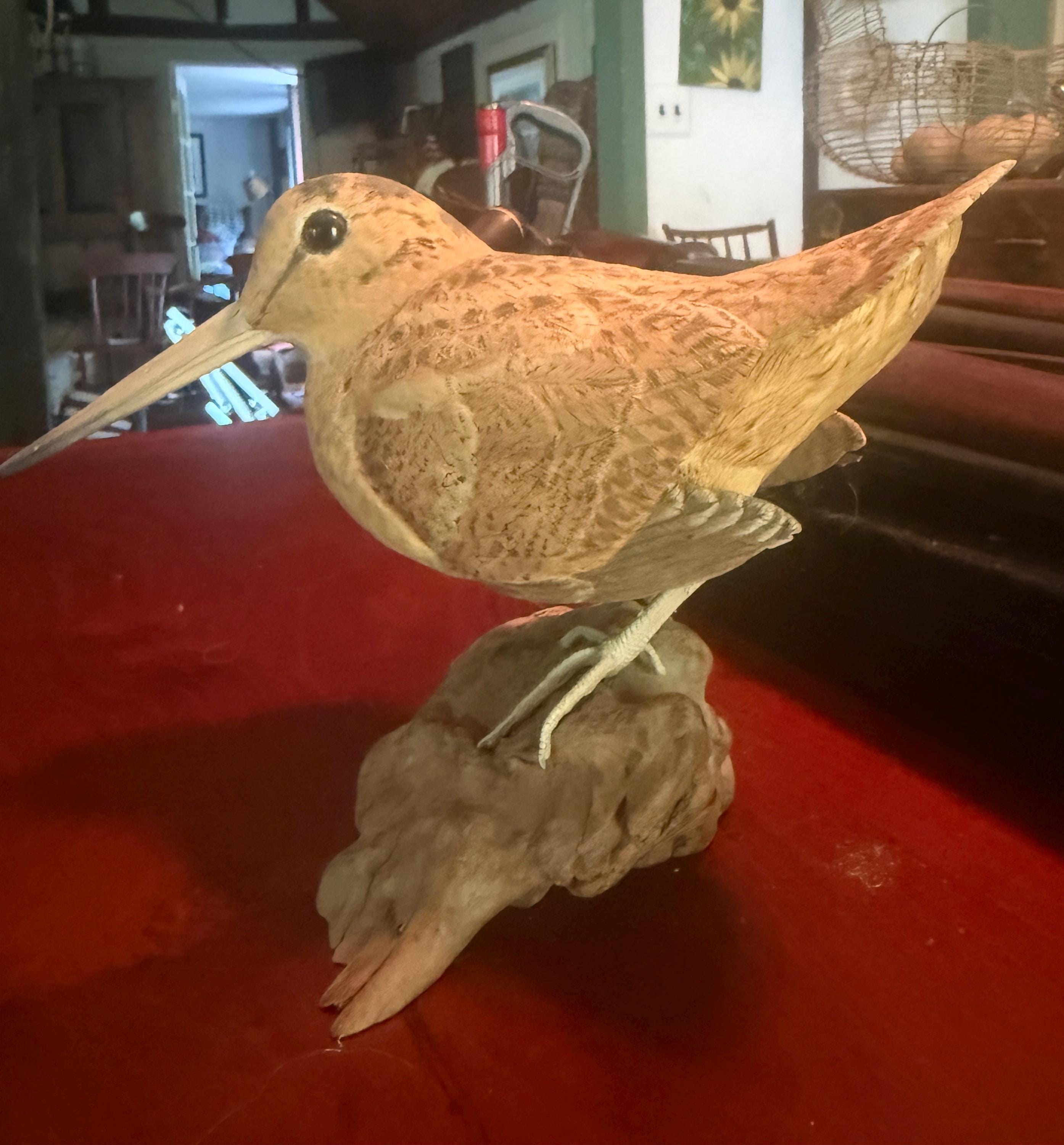 Jeff Demarest carved woodcock detail 2
