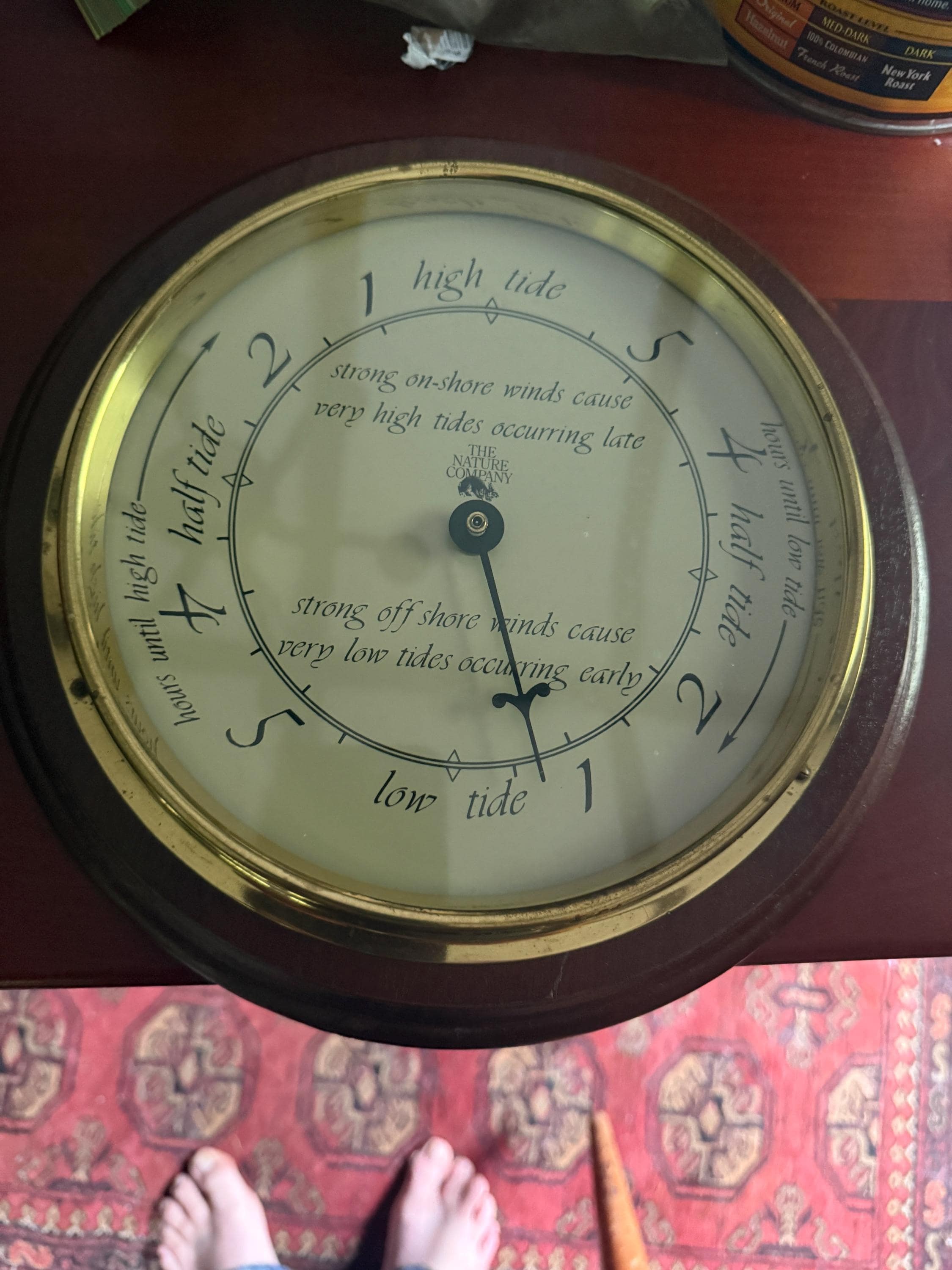 The Nature company tide clock detail 2