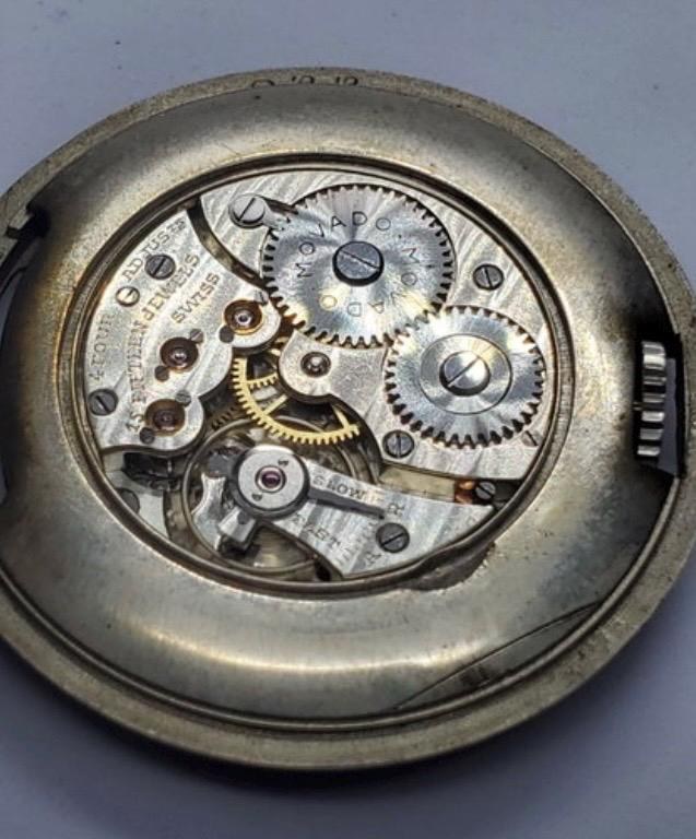 1930s stunning Movado chronometer with nicely enameled case detail 12