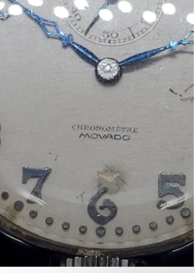 1930s stunning Movado chronometer with nicely enameled case detail 4