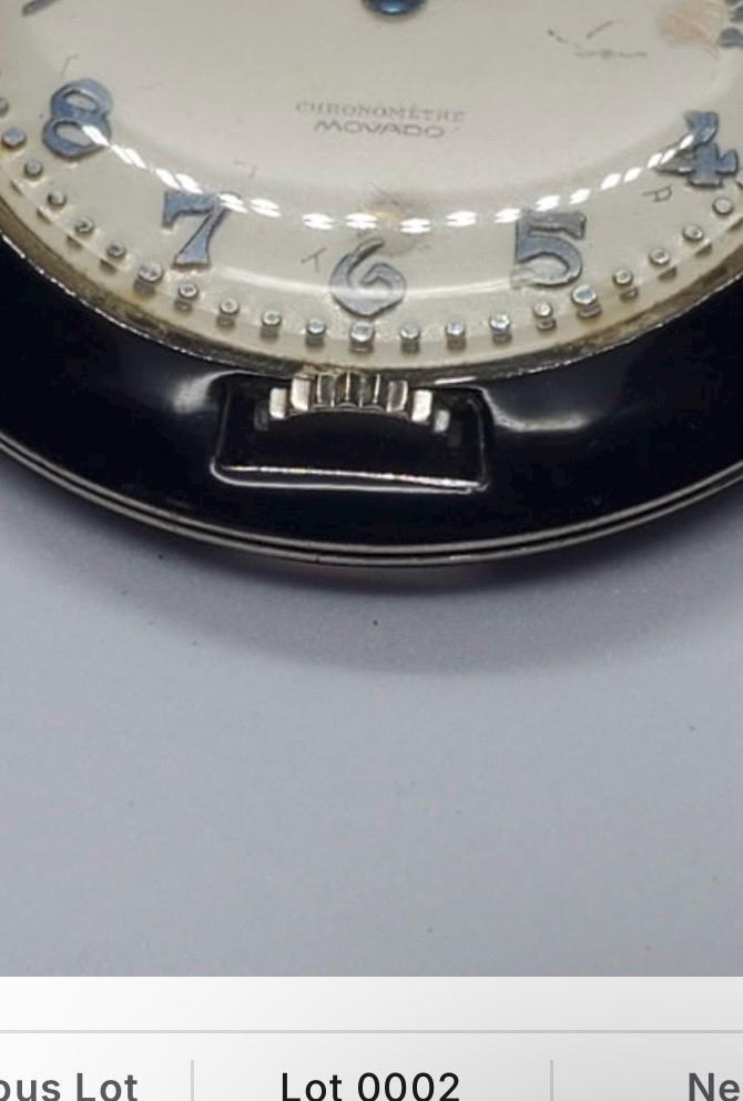 1930s stunning Movado chronometer with nicely enameled case detail 5