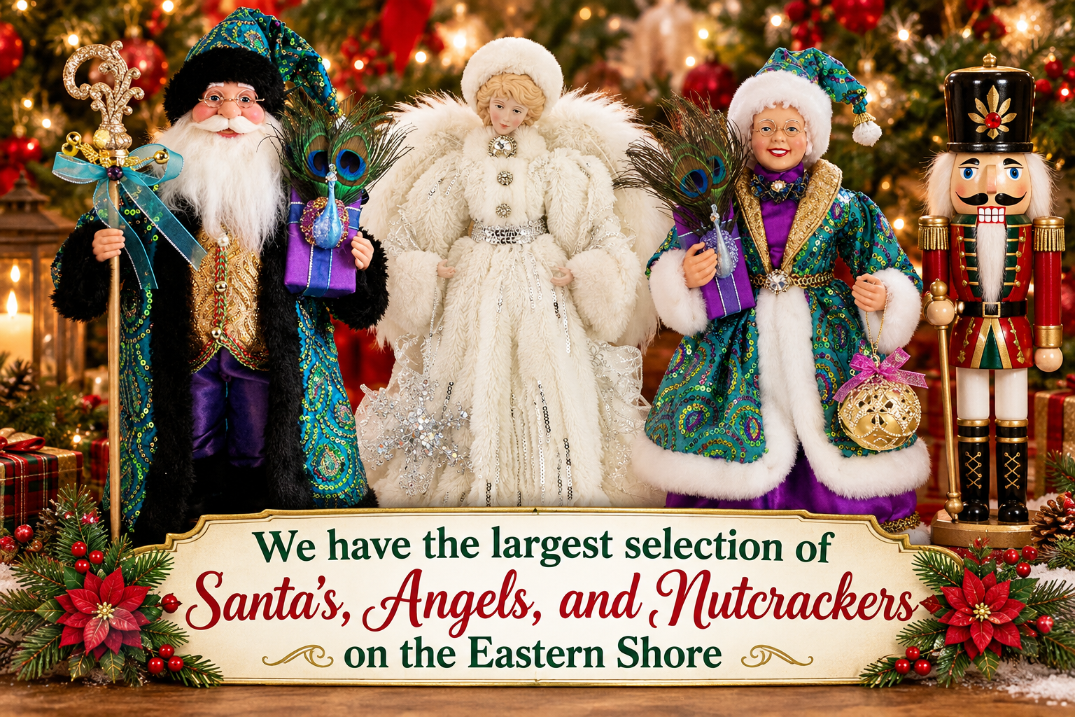 Santas, angels & nutcrackers