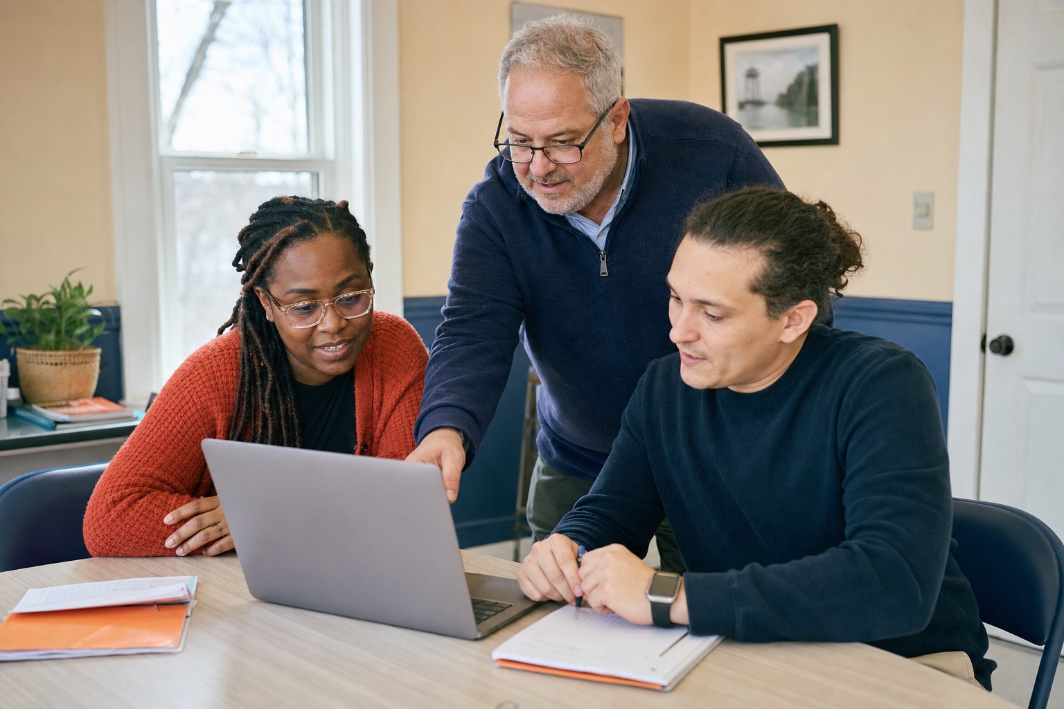 Community team receiving technology support