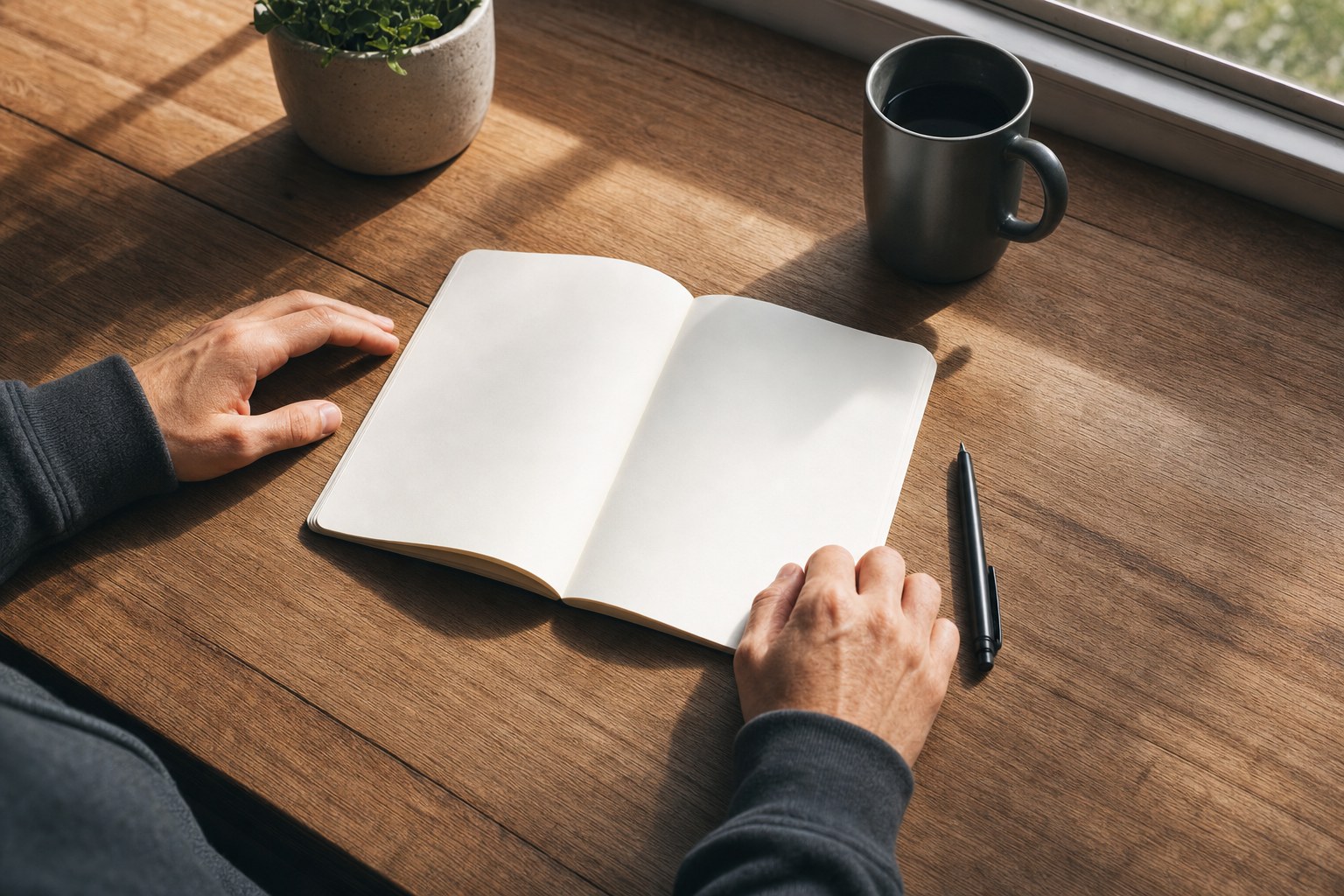 A couple writing down practical next steps together