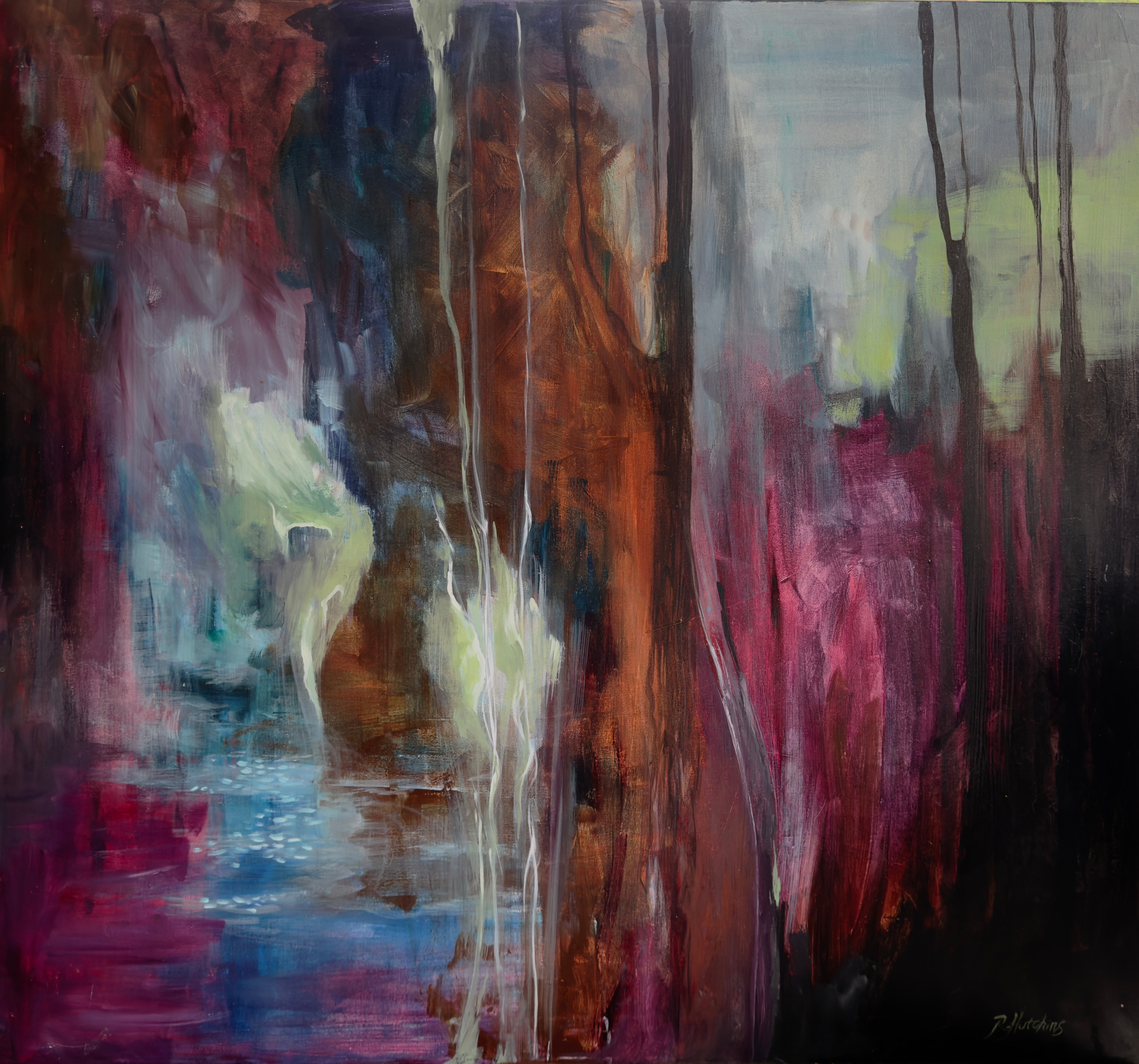 Purple abstract painting by Rebecca Hutchins