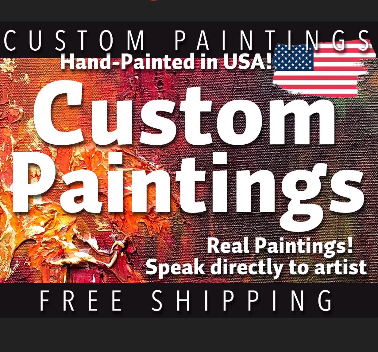 Custom Abstract Acrylic or Oil Painting Commission, Hand-Painted in USA