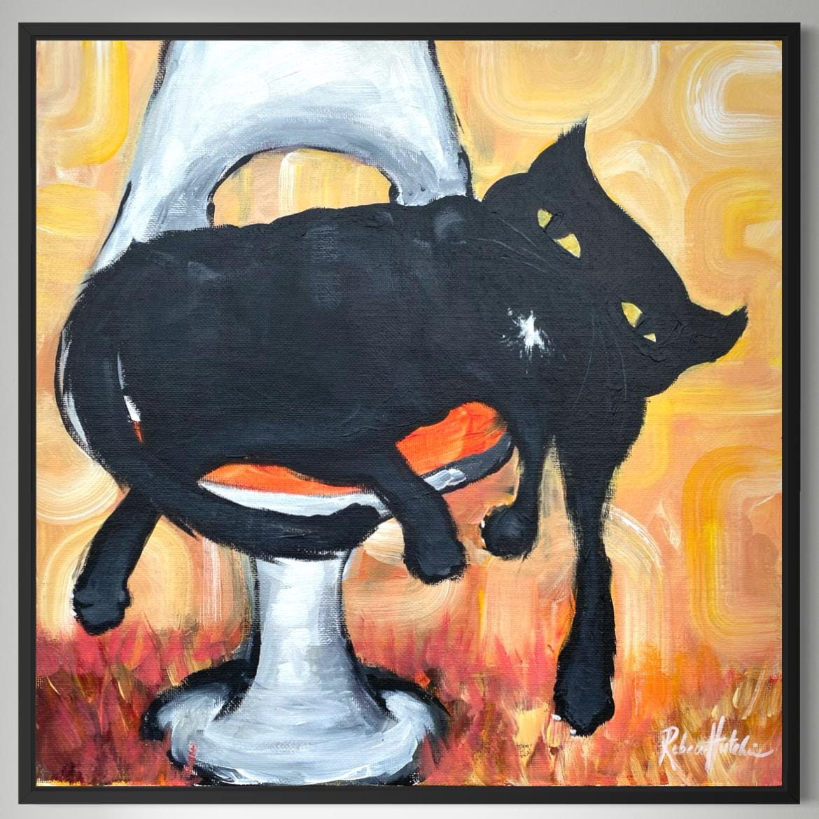 Custom Abstract Pet Portrait Painting, Hand-Painted Abstract Cat Art