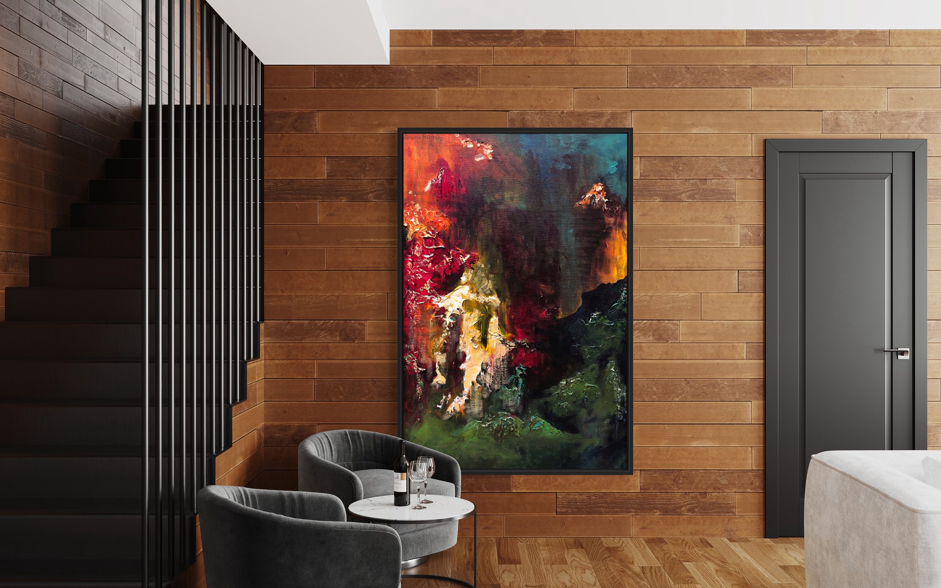 Custom Abstract Textured Painting: Original Art Commission, Oversized Canvas