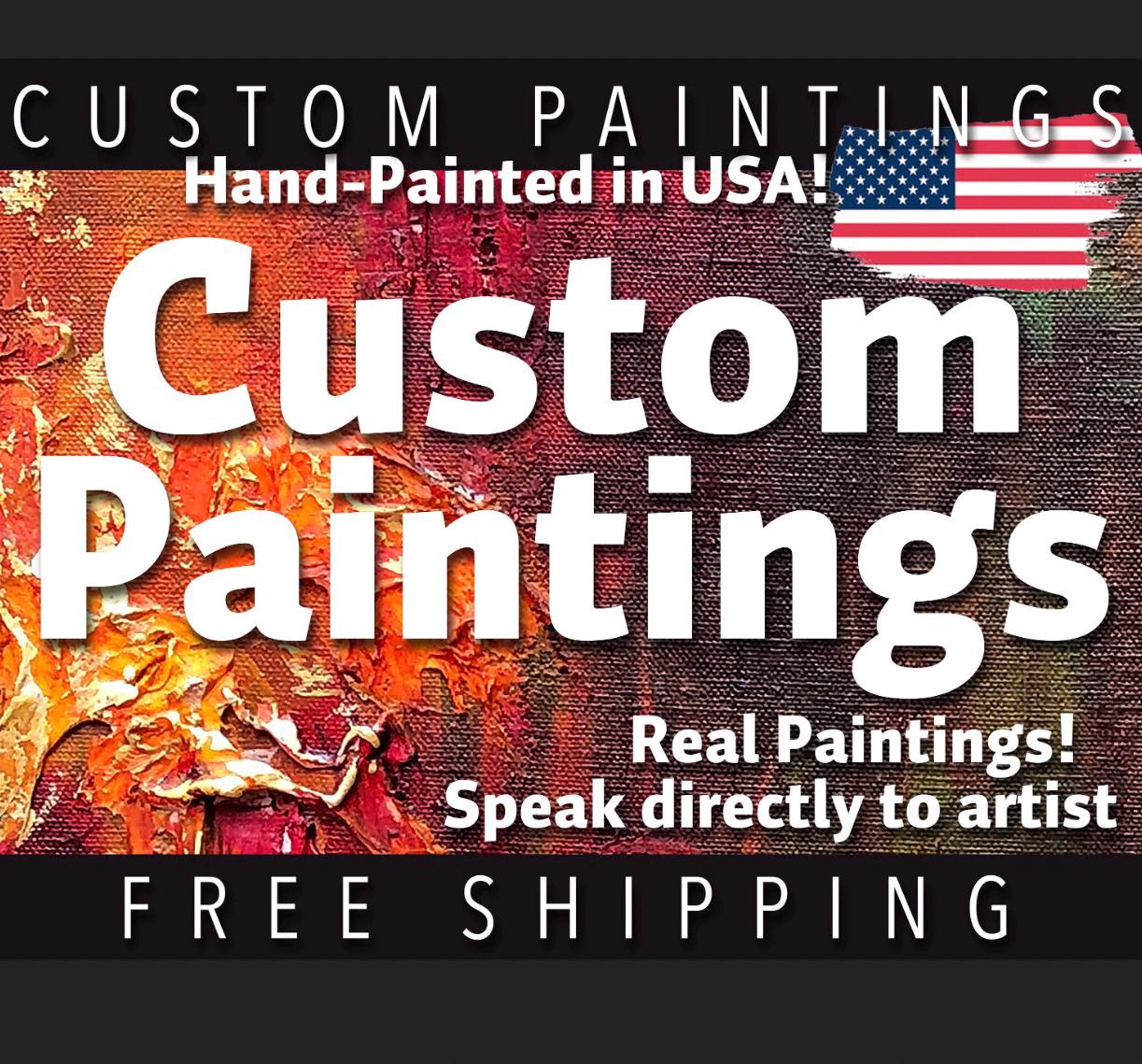 Custom Acrylic Abstract Painting, Commissioned Art, USA Made