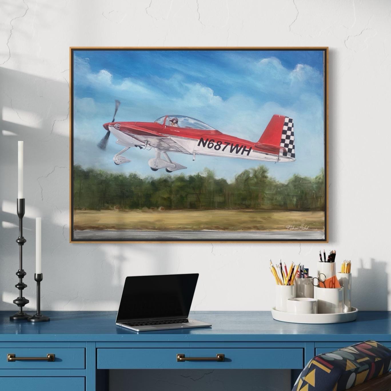 Custom Airplane Painting from Photo: Acrylic or Oil Aircraft Art Vans RV-8A