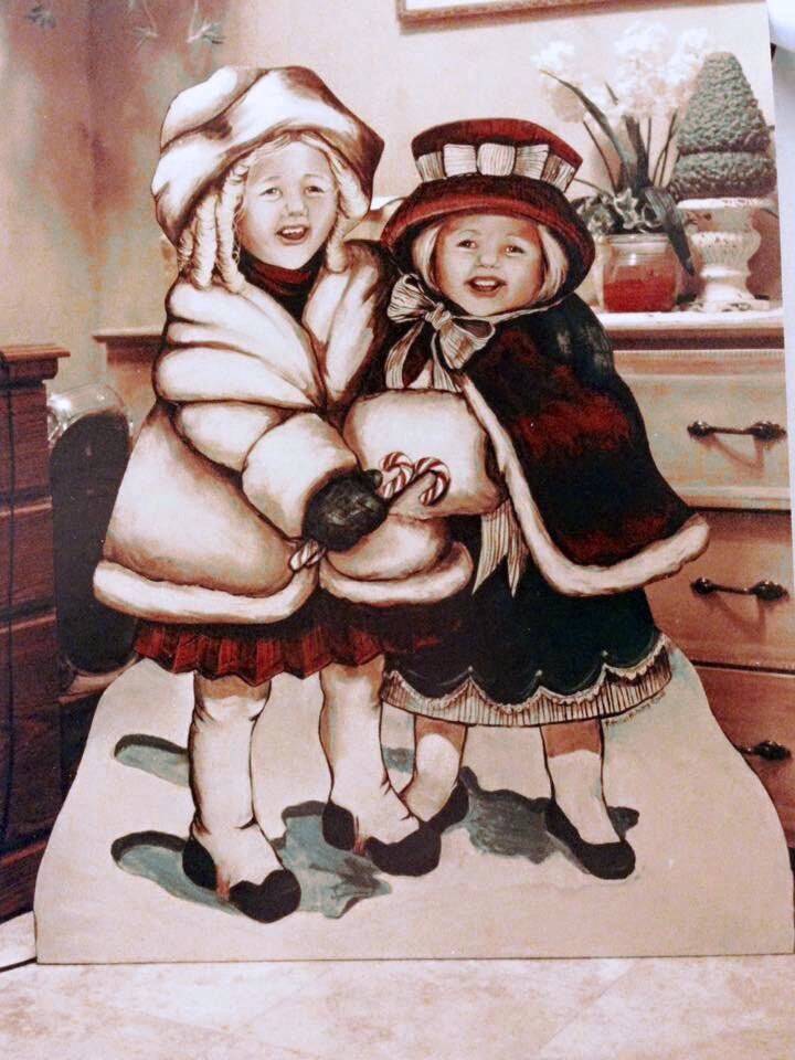 Custom Child Portrait Christmas Wood Cutout, Vintage Winter Decoration