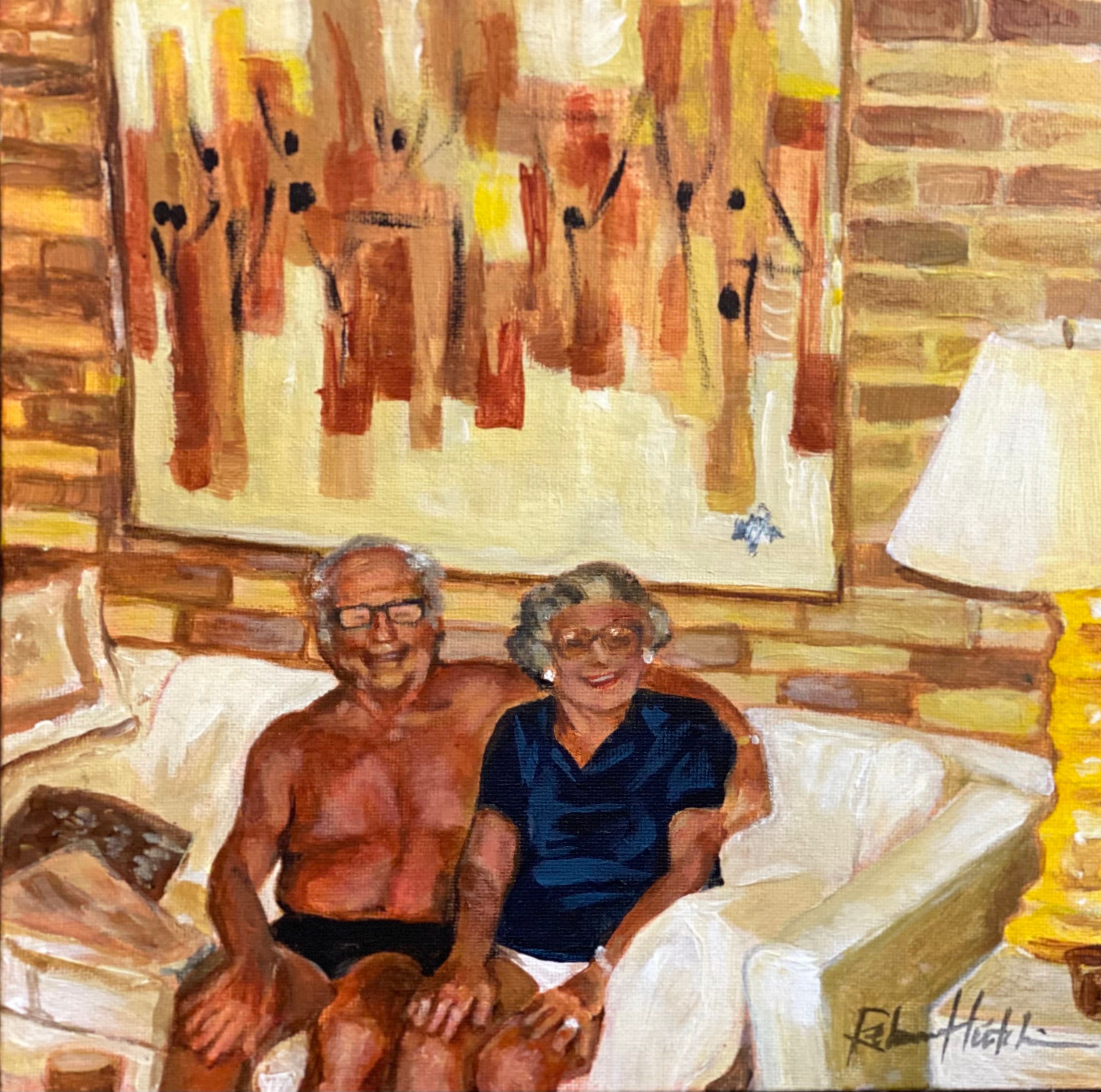 Custom Grandparent Portrait Painting: Commissioned Acrylic or Oil Art, Sympathy Gift (10x10”)
