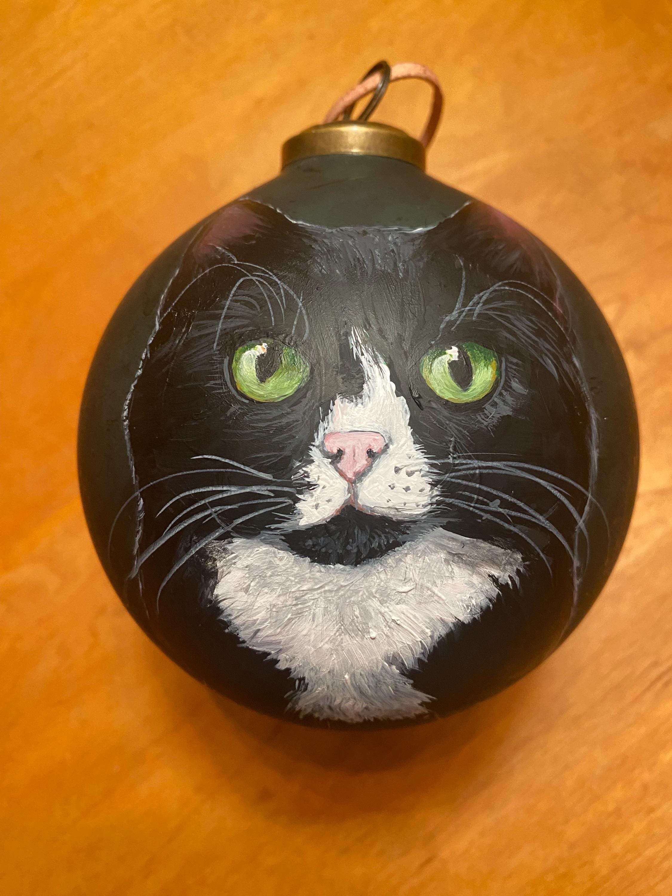 CUSTOM Hand-Painted Pet Christmas Ornament Vintage and Vintage Look Mercury Glass