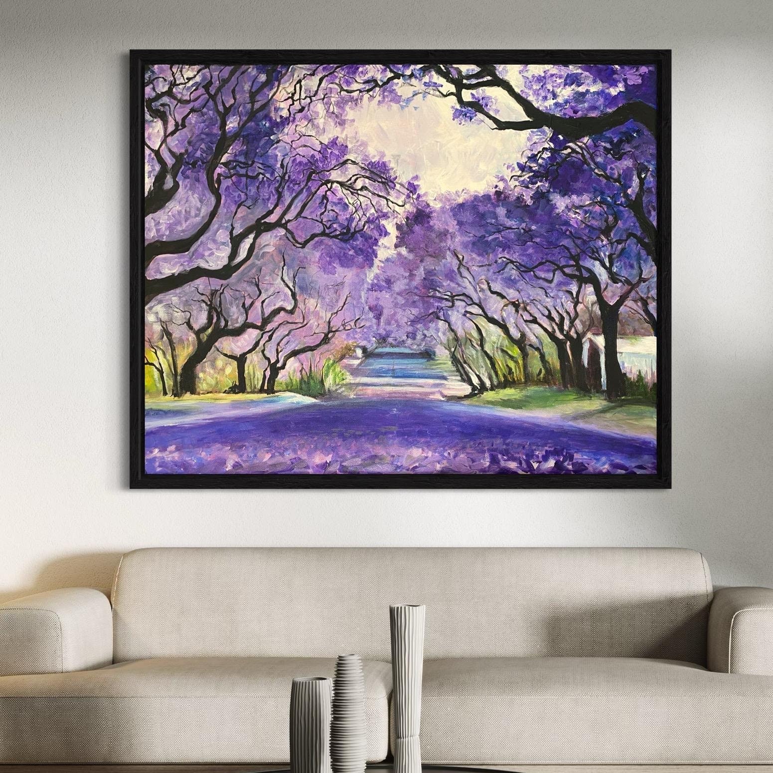 Custom Jacaranda Tree Painting from Photo: Original Acrylic Landscape Art